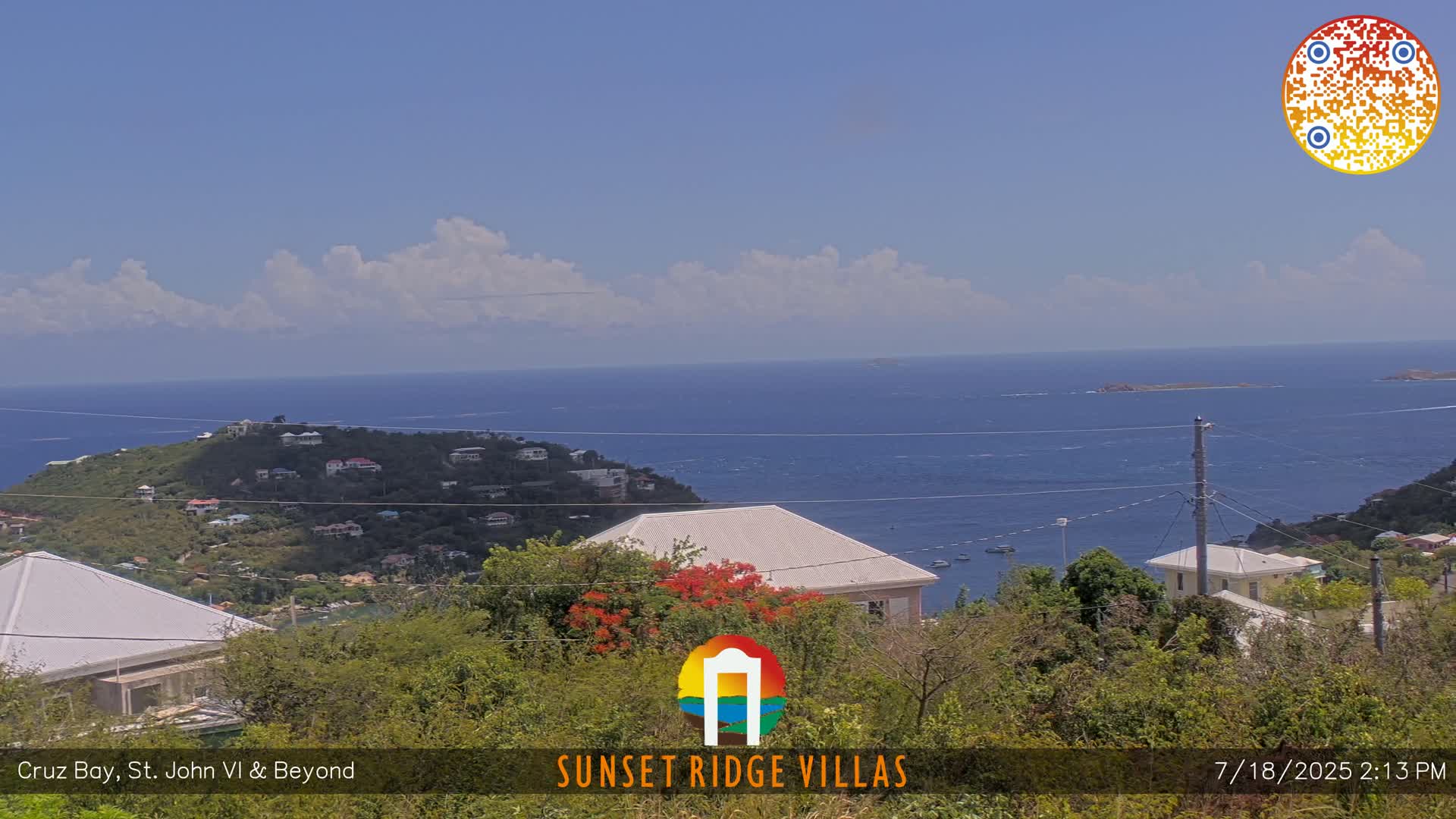 St. John, U.S Virgin Islands Panaromic from Cruz Bay Hills Live Cam - Cruz Bay, St. John, United States Virgin Islands, USA