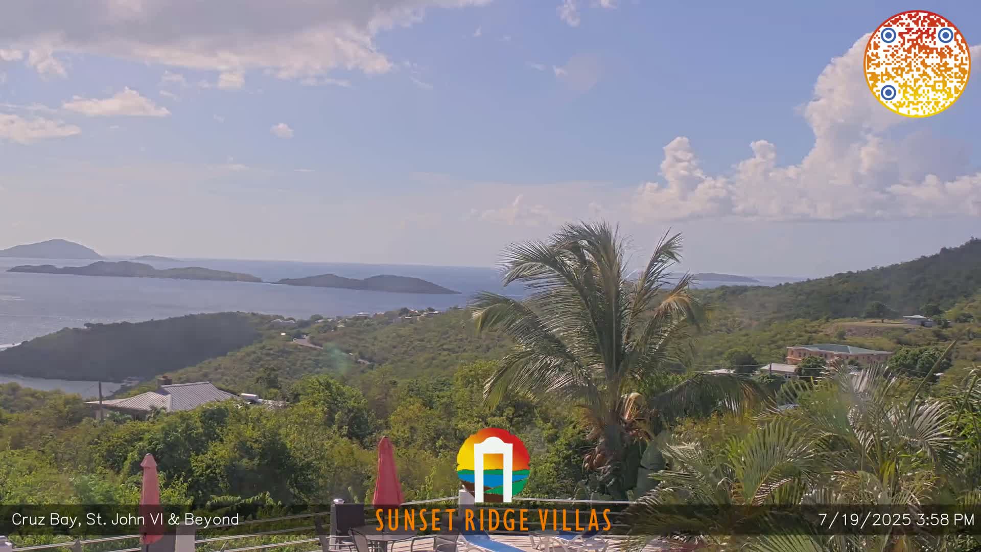 St. John, U.S Virgin Islands Panaromic from Cruz Bay Hills Live Cam - Cruz Bay, St. John, United States Virgin Islands, USA
