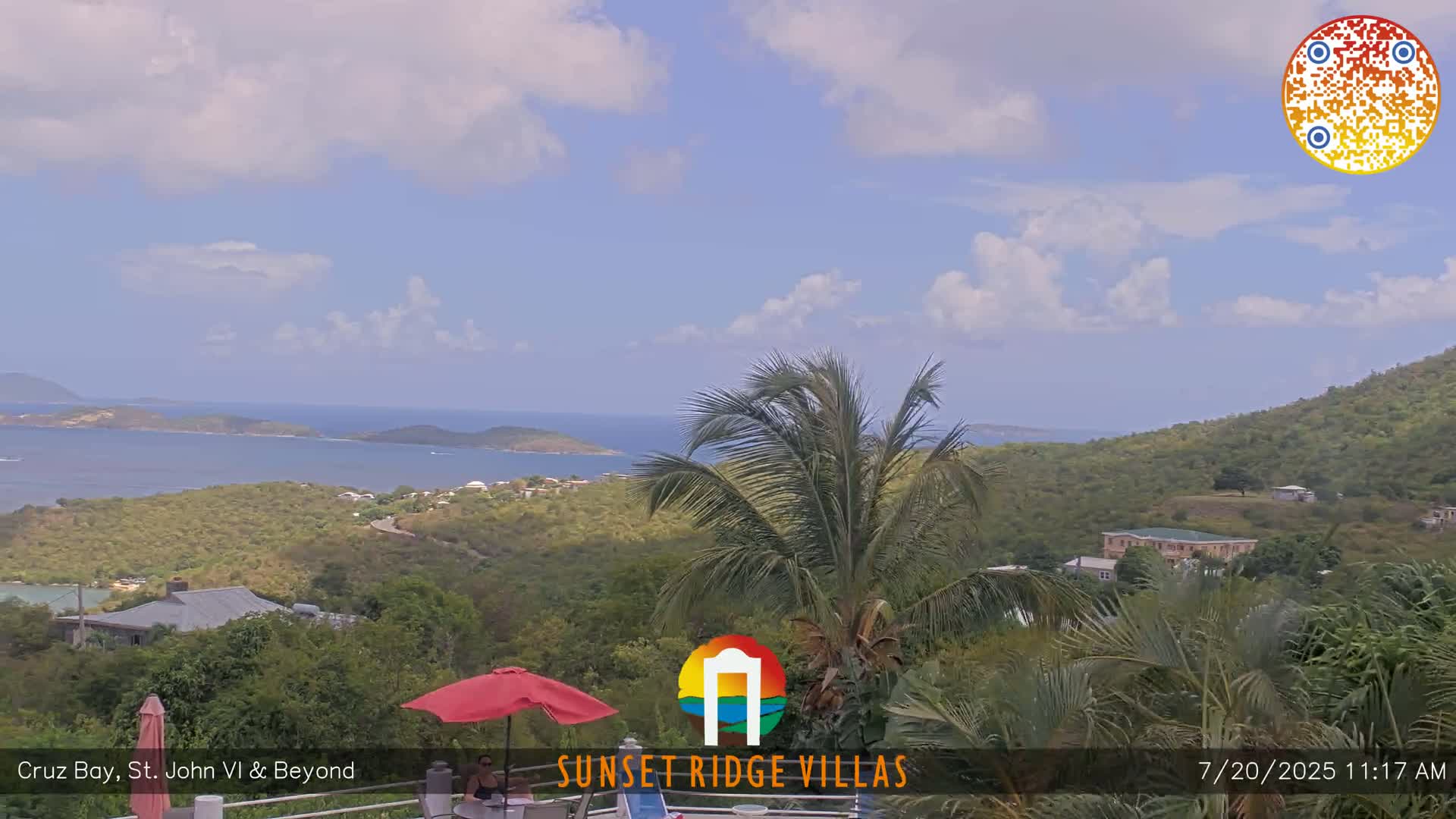 St. John, U.S Virgin Islands Panaromic from Cruz Bay Hills Live Cam - Cruz Bay, St. John, United States Virgin Islands, USA