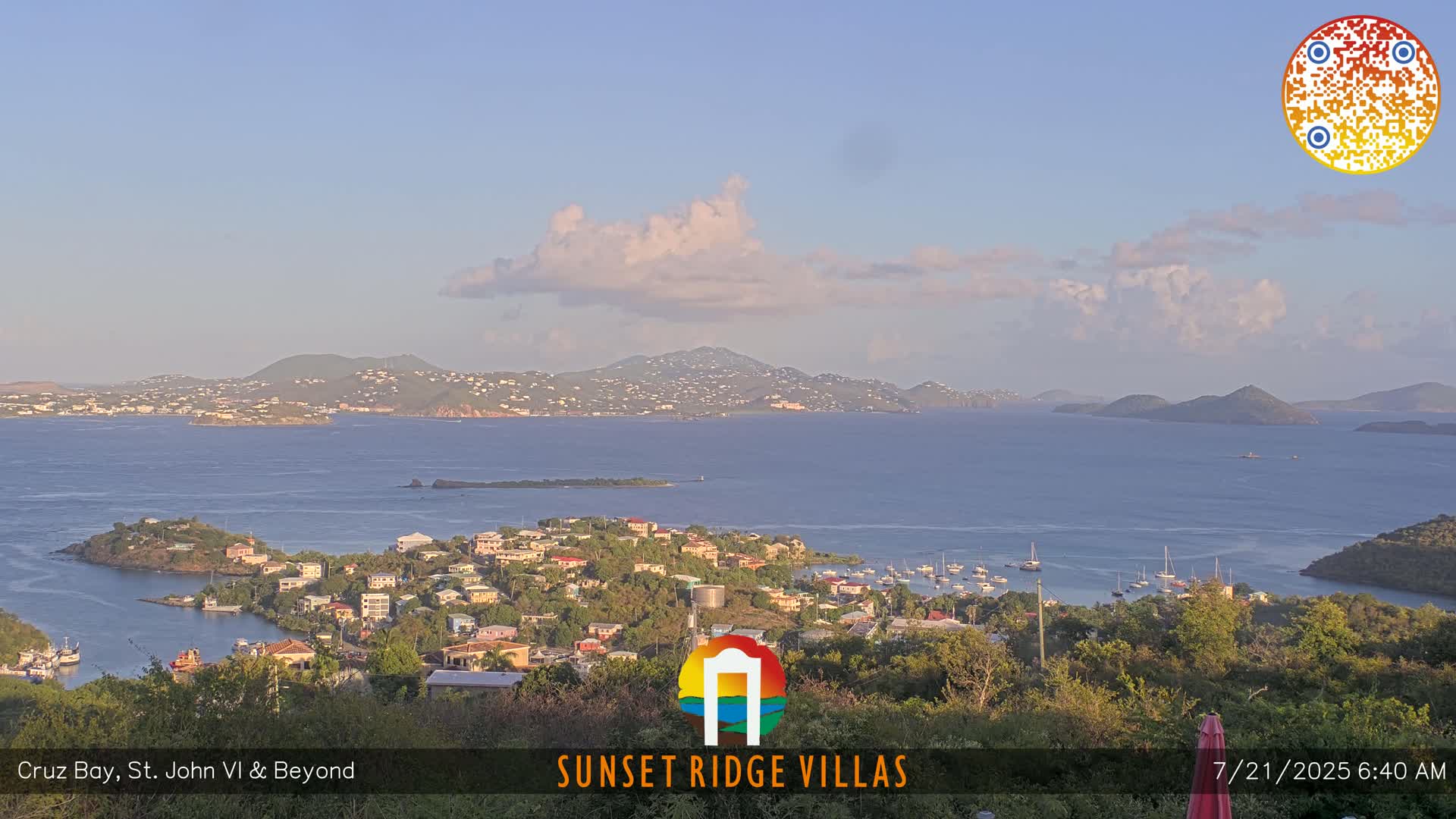 St. John, U.S Virgin Islands Panaromic from Cruz Bay Hills Live Cam - Cruz Bay, St. John, United States Virgin Islands, USA