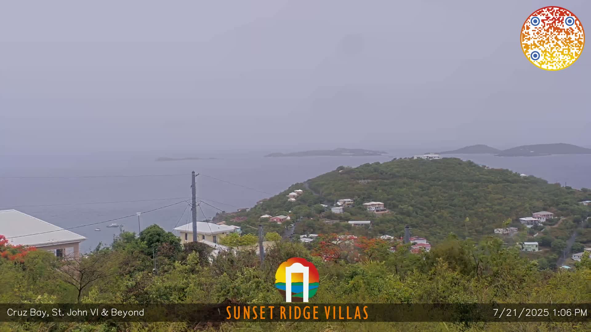 St. John, U.S Virgin Islands Panaromic from Cruz Bay Hills Live Cam - Cruz Bay, St. John, United States Virgin Islands, USA