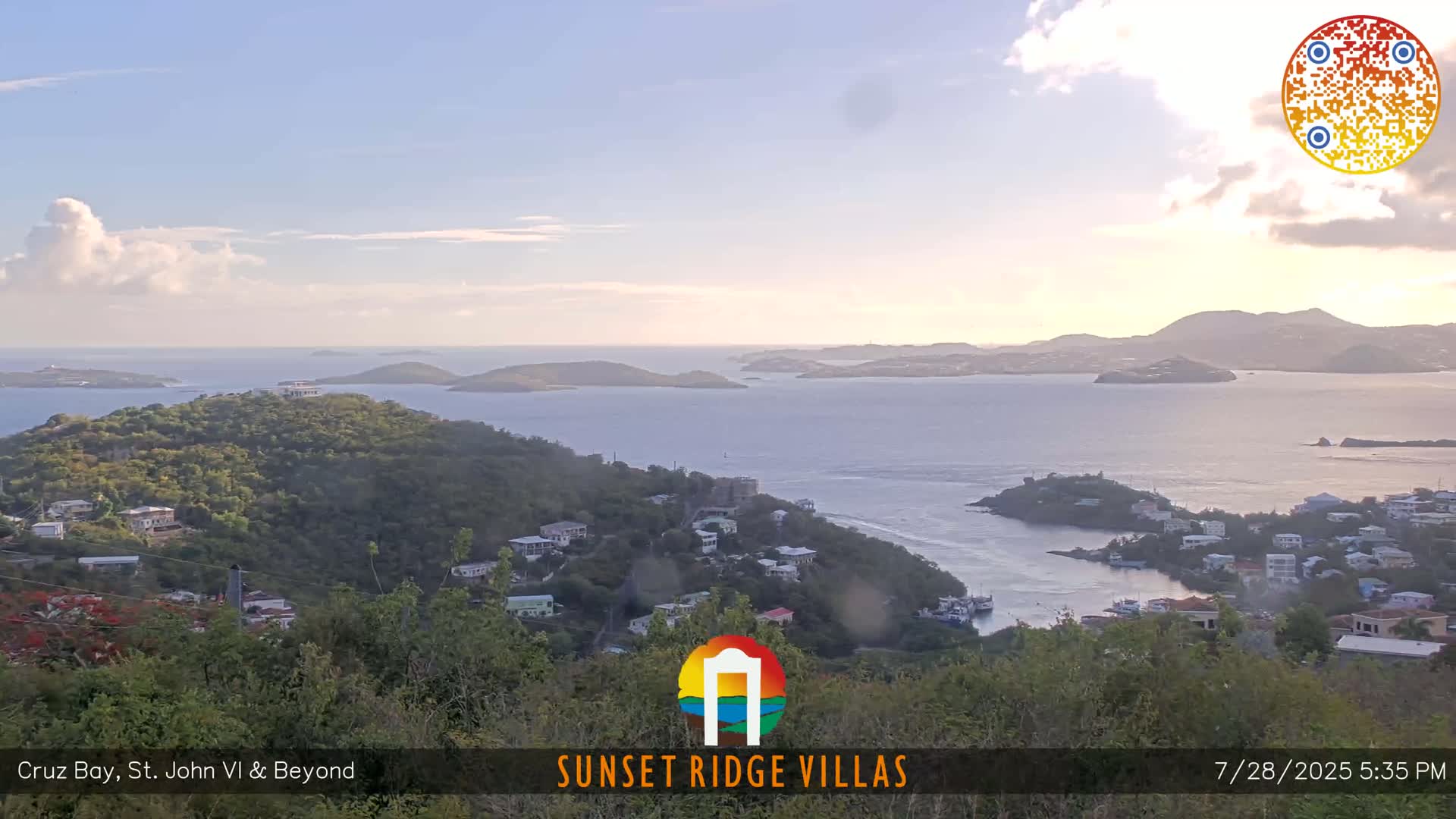 St. John, U.S Virgin Islands Panaromic from Cruz Bay Hills Live Cam - Cruz Bay, St. John, United States Virgin Islands, USA
