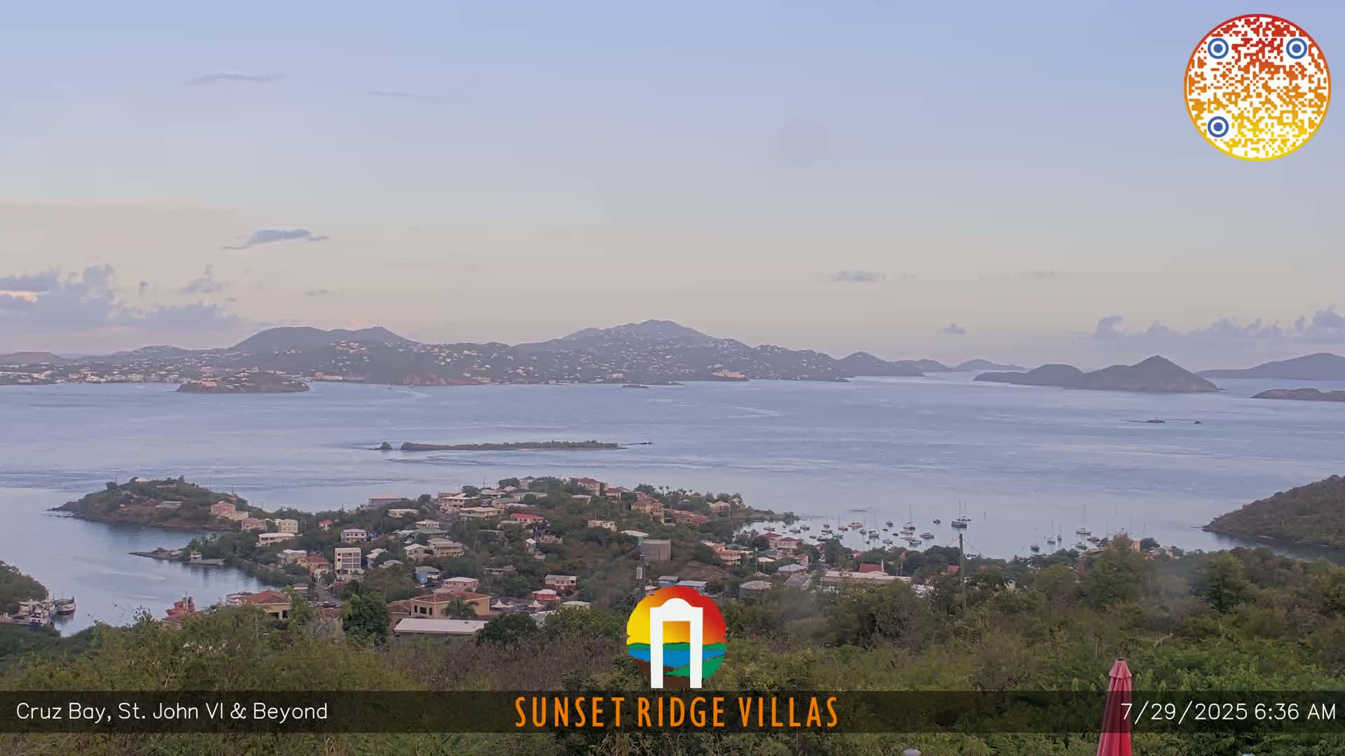 St. John, U.S Virgin Islands Panaromic from Cruz Bay Hills Live Cam - Cruz Bay, St. John, United States Virgin Islands, USA
