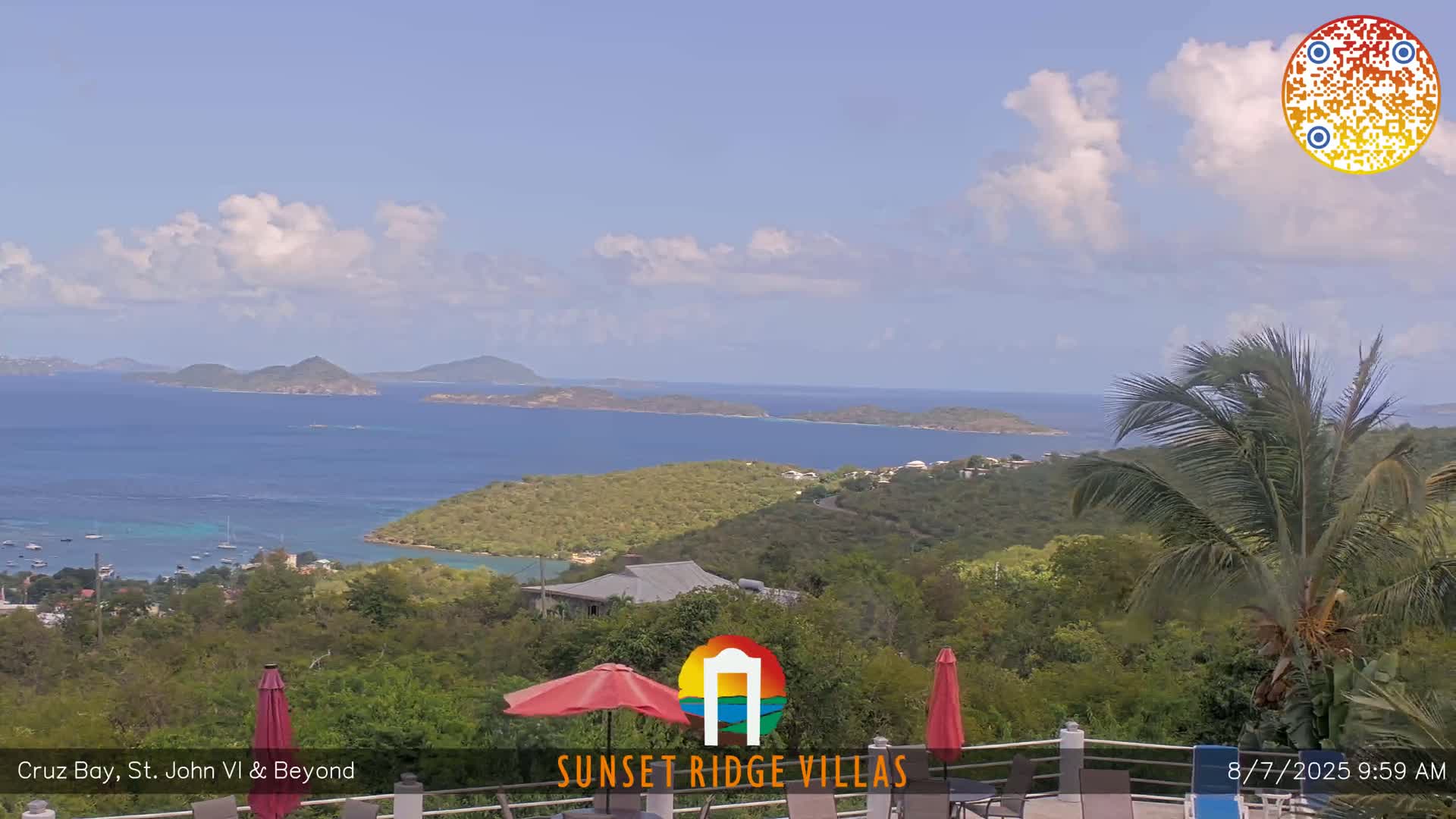 St. John, U.S Virgin Islands Panaromic from Cruz Bay Hills Live Cam - Cruz Bay, St. John, United States Virgin Islands, USA
