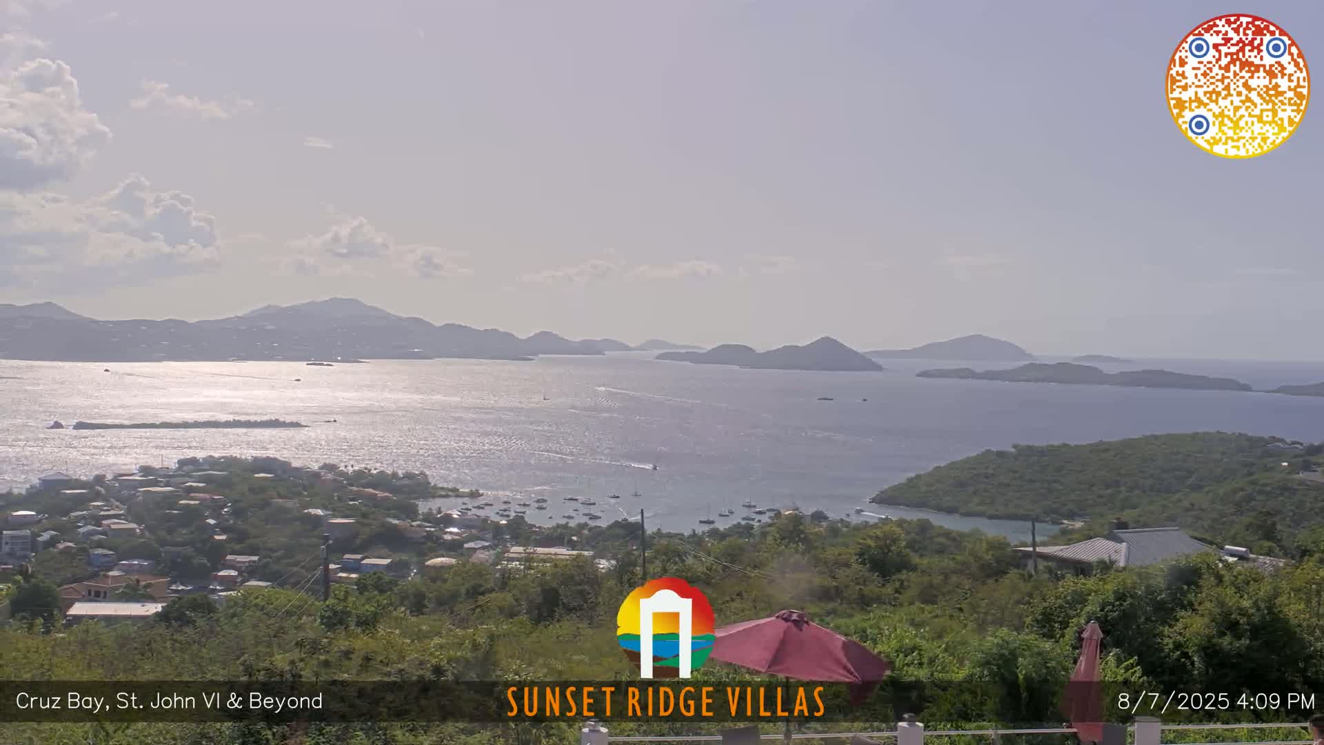 St. John, U.S Virgin Islands Panaromic from Cruz Bay Hills Live Cam - Cruz Bay, St. John, United States Virgin Islands, USA