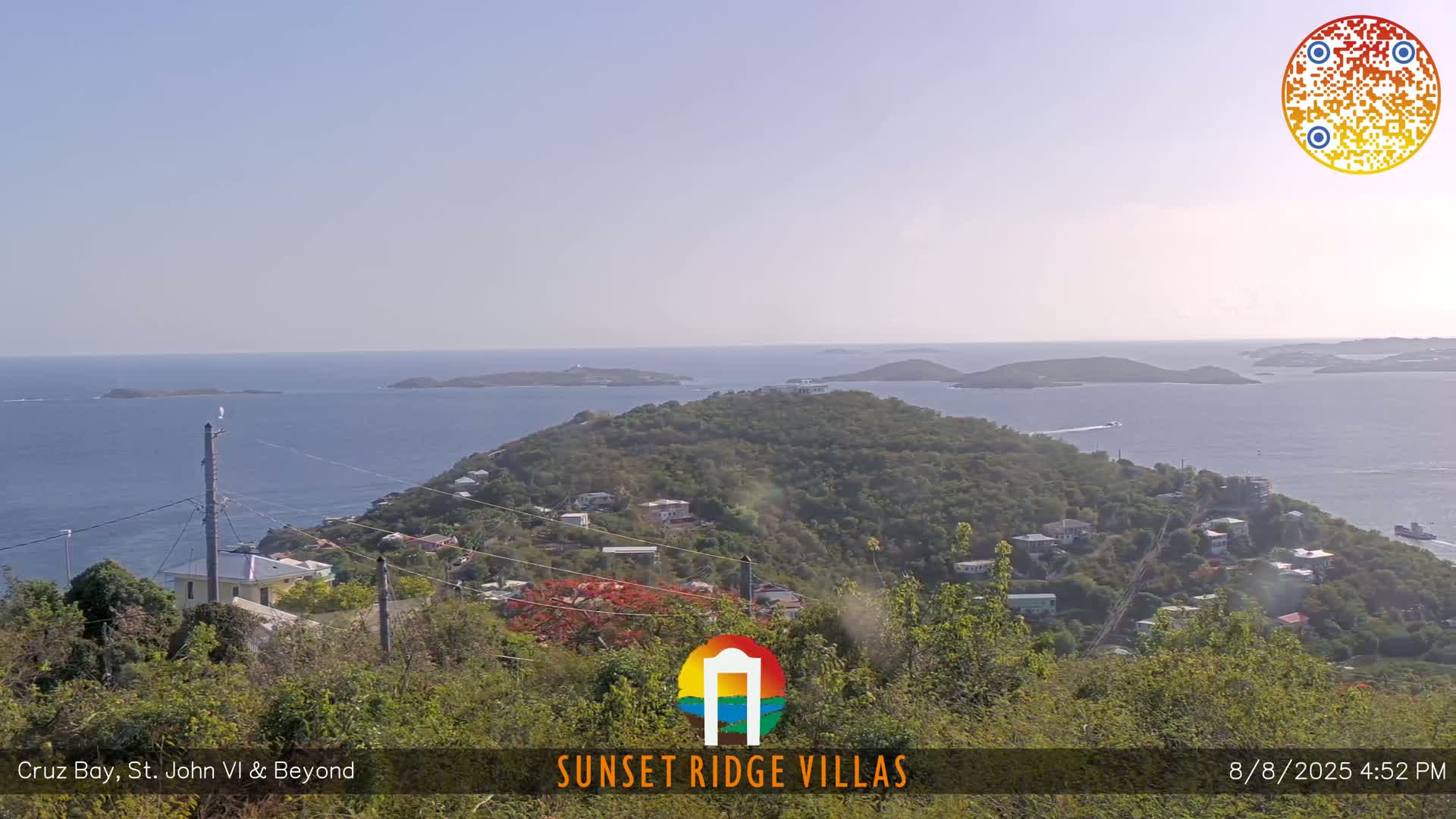 St. John, U.S Virgin Islands Panaromic from Cruz Bay Hills Live Cam - Cruz Bay, St. John, United States Virgin Islands, USA