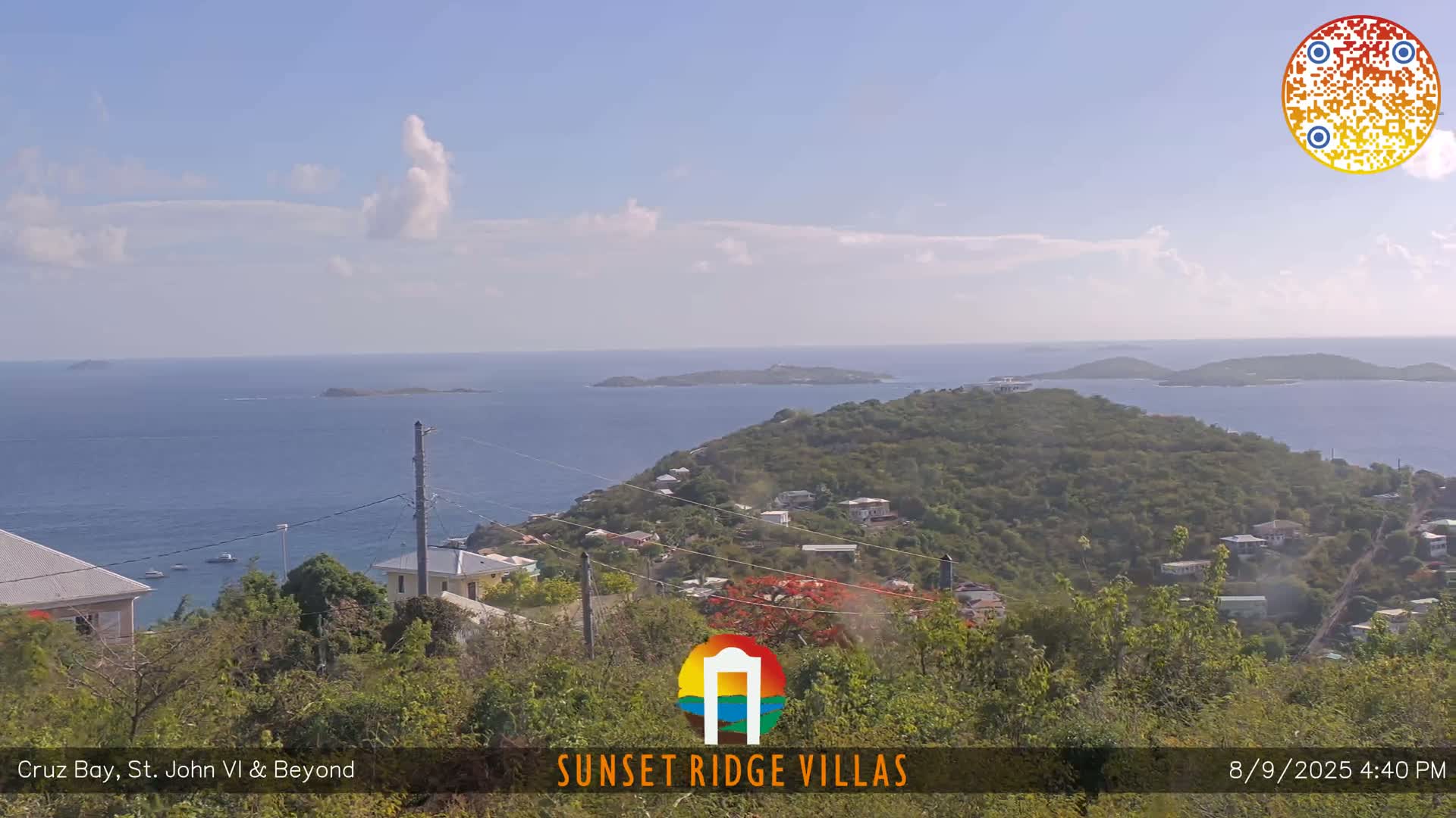St. John, U.S Virgin Islands Panaromic from Cruz Bay Hills Live Cam - Cruz Bay, St. John, United States Virgin Islands, USA