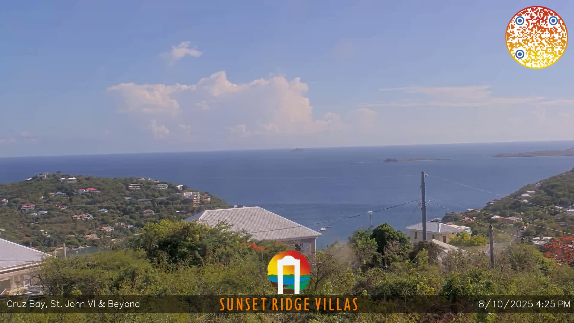 St. John, U.S Virgin Islands Panaromic from Cruz Bay Hills Live Cam - Cruz Bay, St. John, United States Virgin Islands, USA