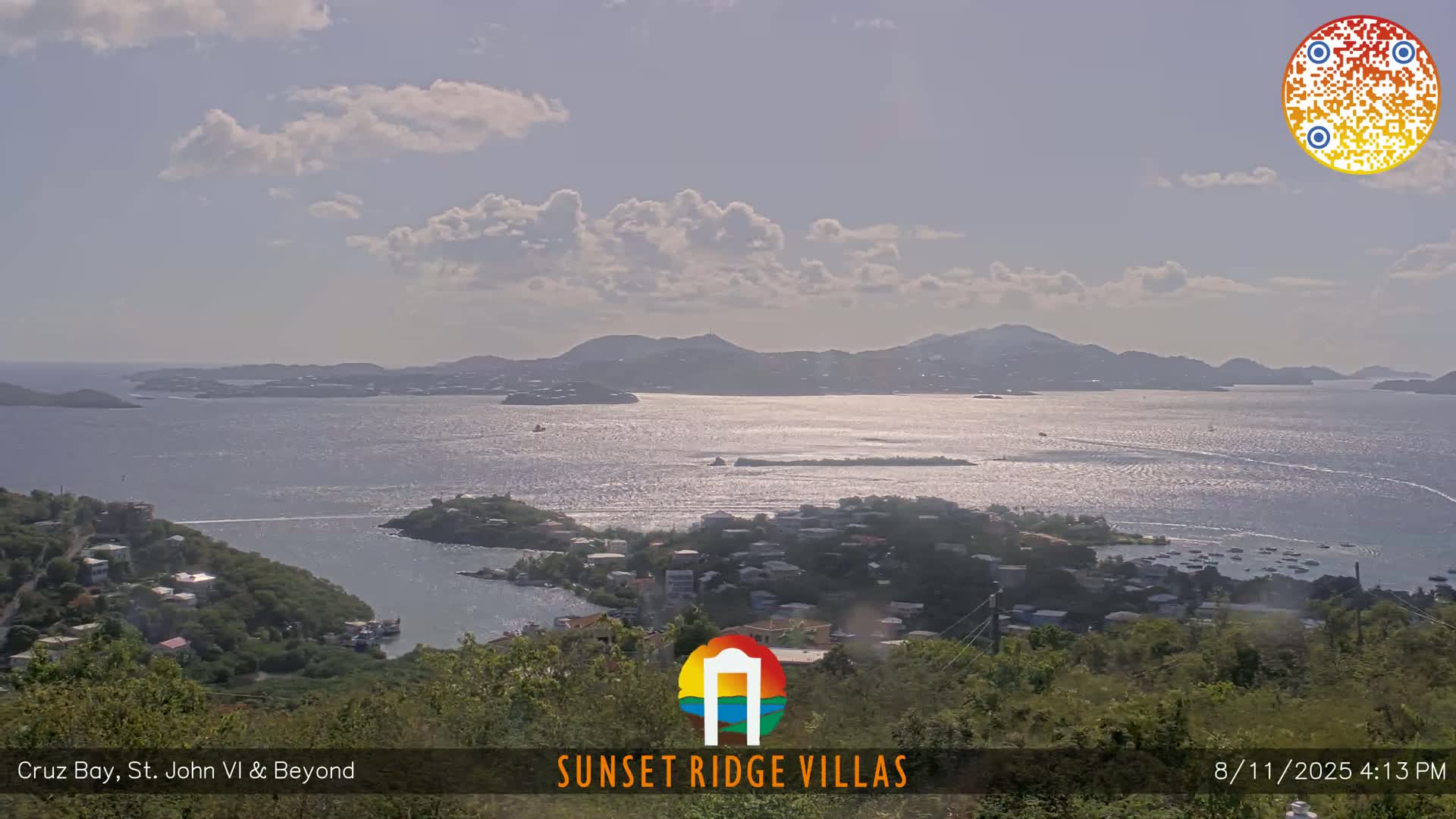 St. John, U.S Virgin Islands Panaromic from Cruz Bay Hills Live Cam - Cruz Bay, St. John, United States Virgin Islands, USA