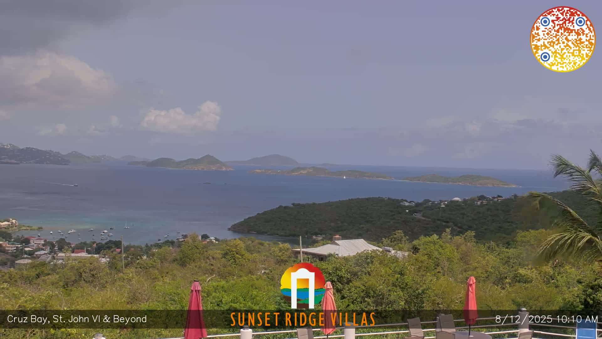 St. John, U.S Virgin Islands Panaromic from Cruz Bay Hills Live Cam - Cruz Bay, St. John, United States Virgin Islands, USA