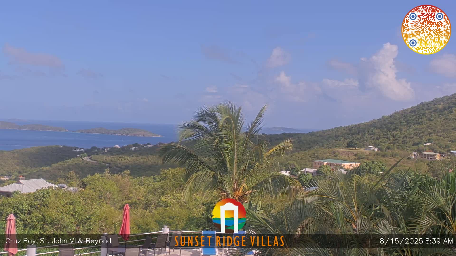 St. John, U.S Virgin Islands Panaromic from Cruz Bay Hills Live Cam - Cruz Bay, St. John, United States Virgin Islands, USA