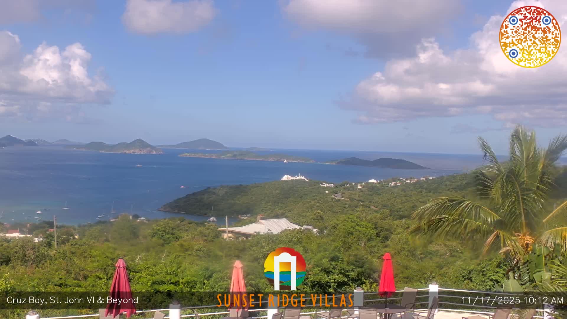 St. John, U.S Virgin Islands Panaromic from Cruz Bay Hills Live Cam - Cruz Bay, St. John, United States Virgin Islands, USA