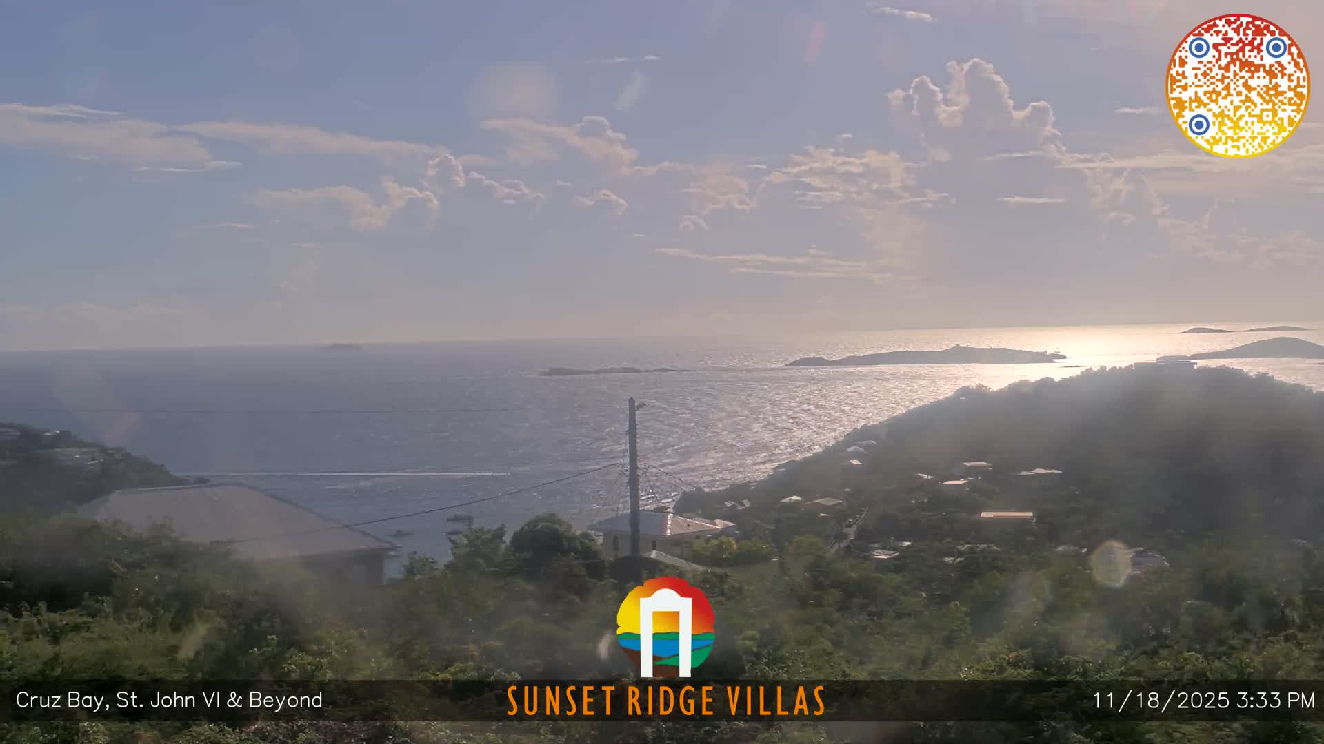 St. John, U.S Virgin Islands Panaromic from Cruz Bay Hills Live Cam - Cruz Bay, St. John, United States Virgin Islands, USA
