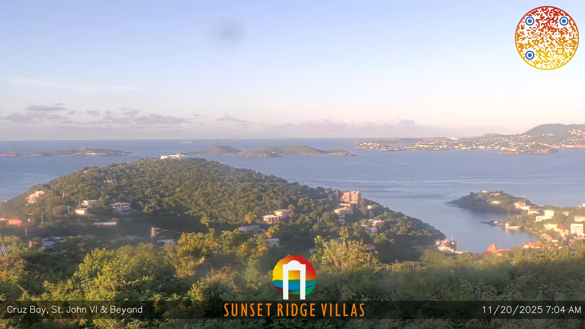 St. John, U.S Virgin Islands Panaromic from Cruz Bay Hills Live Cam - Cruz Bay, St. John, United States Virgin Islands, USA