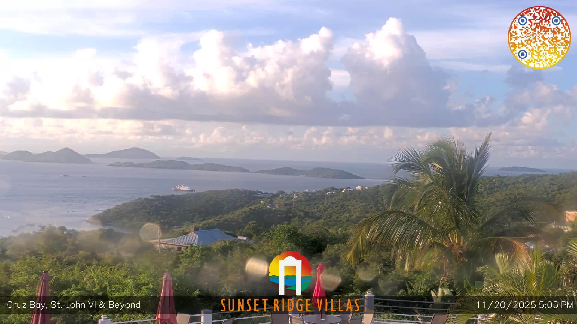 St. John, U.S Virgin Islands Panaromic from Cruz Bay Hills Live Cam - Cruz Bay, St. John, United States Virgin Islands, USA
