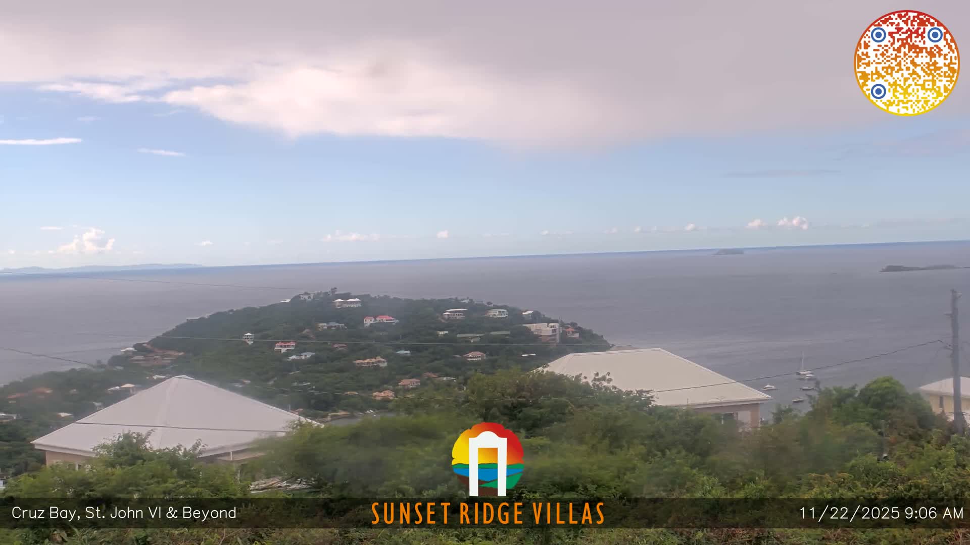 St. John, U.S Virgin Islands Panaromic from Cruz Bay Hills Live Cam - Cruz Bay, St. John, United States Virgin Islands, USA