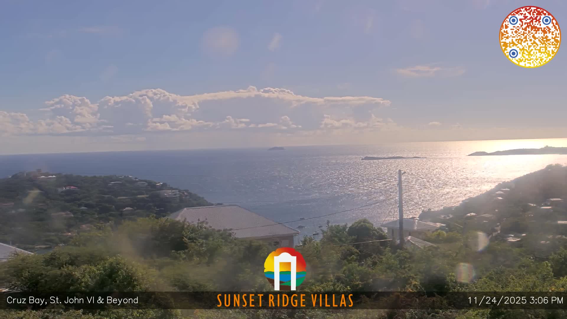 St. John, U.S Virgin Islands Panaromic from Cruz Bay Hills Live Cam - Cruz Bay, St. John, United States Virgin Islands, USA