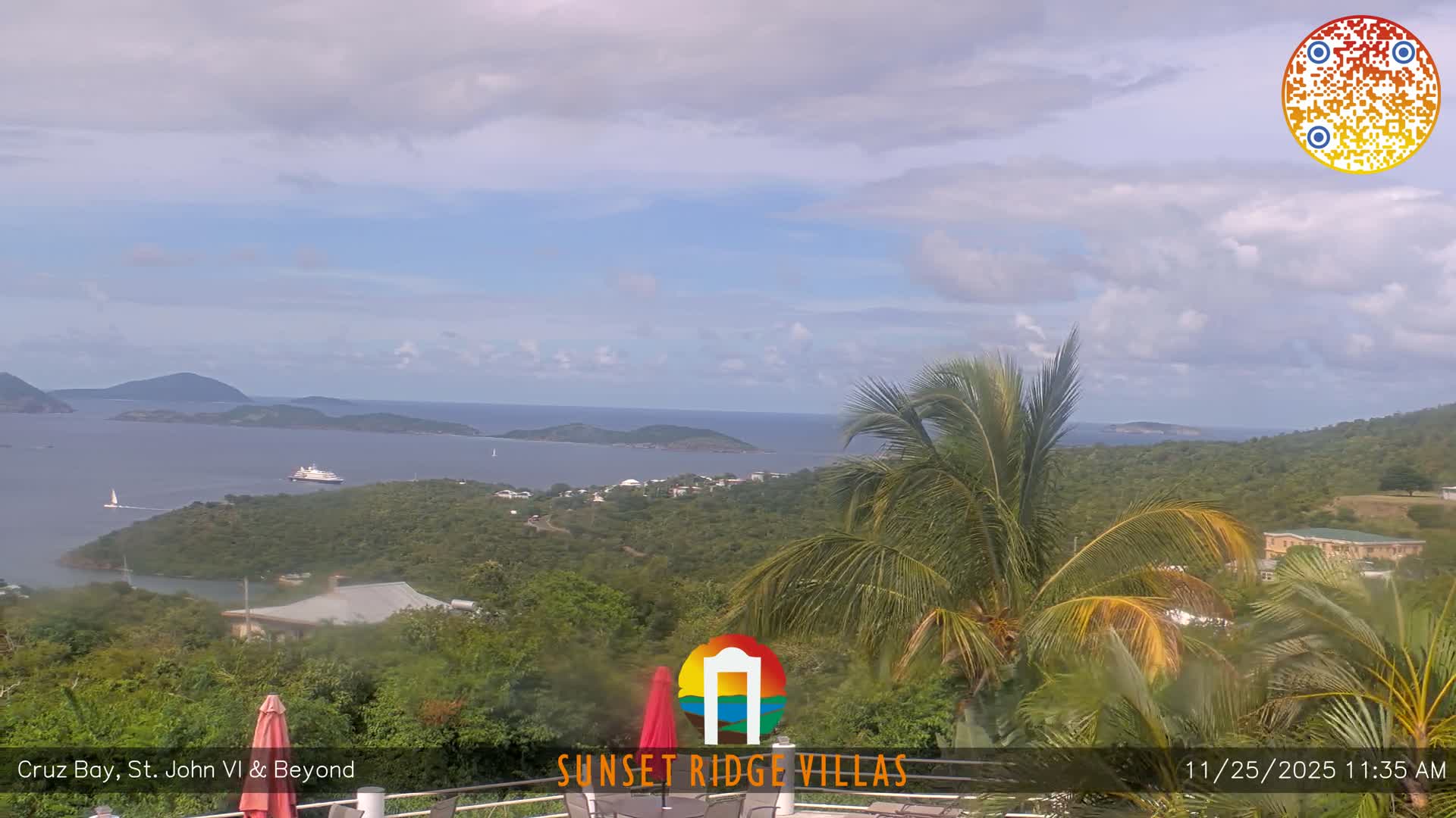 St. John, U.S Virgin Islands Panaromic from Cruz Bay Hills Live Cam - Cruz Bay, St. John, United States Virgin Islands, USA