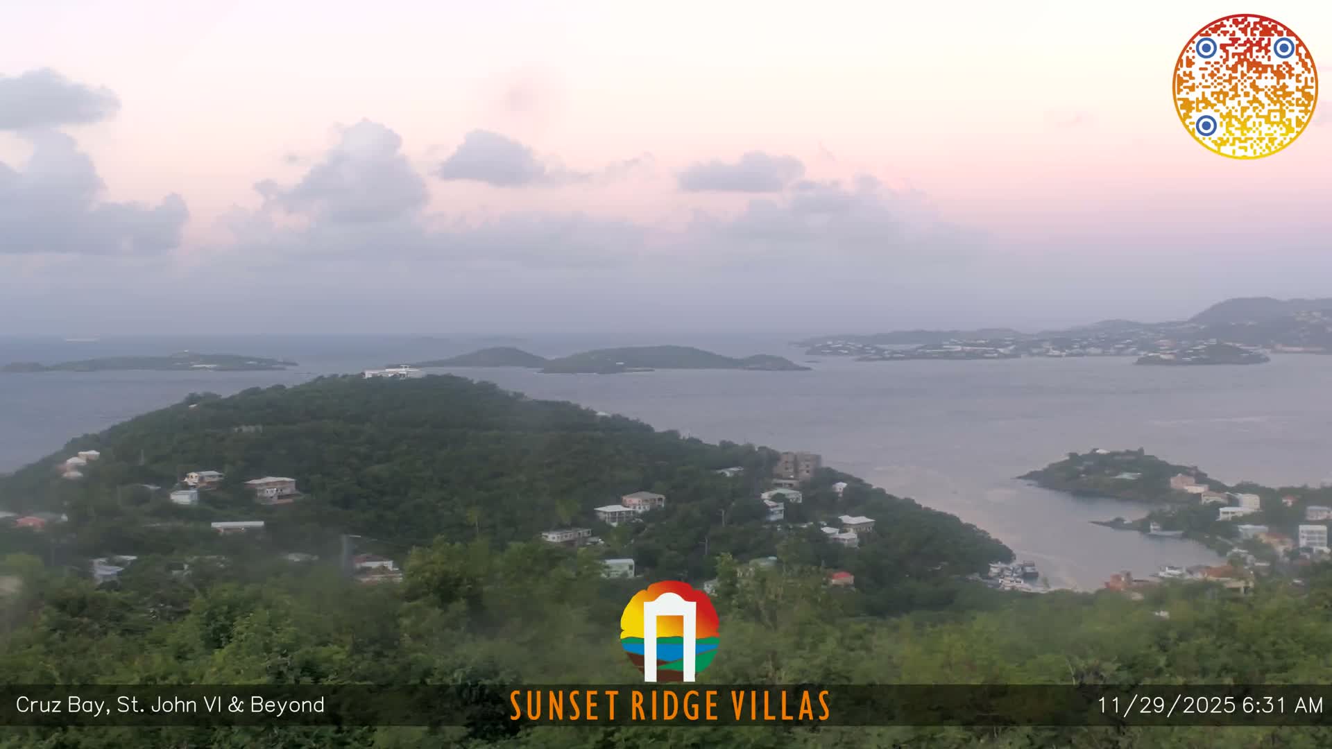 St. John, U.S Virgin Islands Panaromic from Cruz Bay Hills Live Cam - Cruz Bay, St. John, United States Virgin Islands, USA