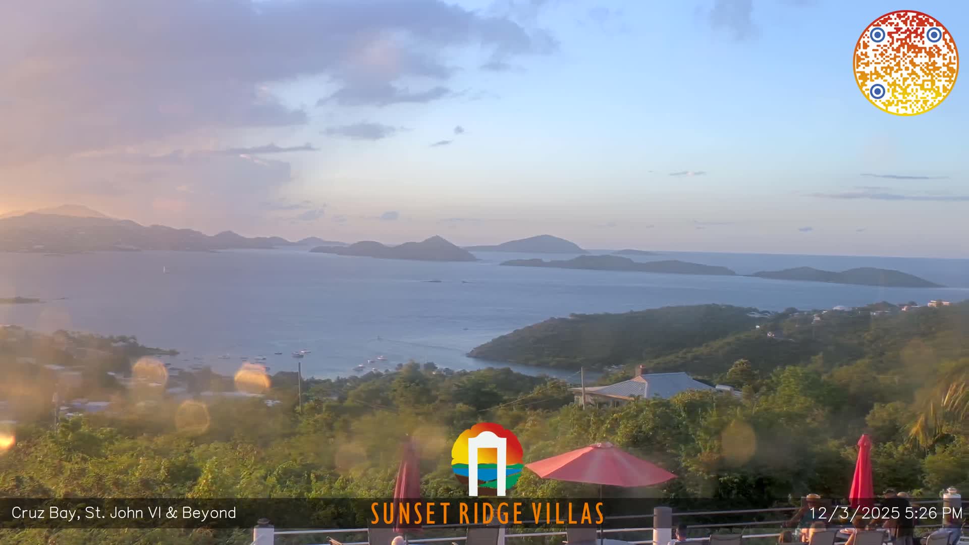 St. John, U.S Virgin Islands Panaromic from Cruz Bay Hills Live Cam - Cruz Bay, St. John, United States Virgin Islands, USA