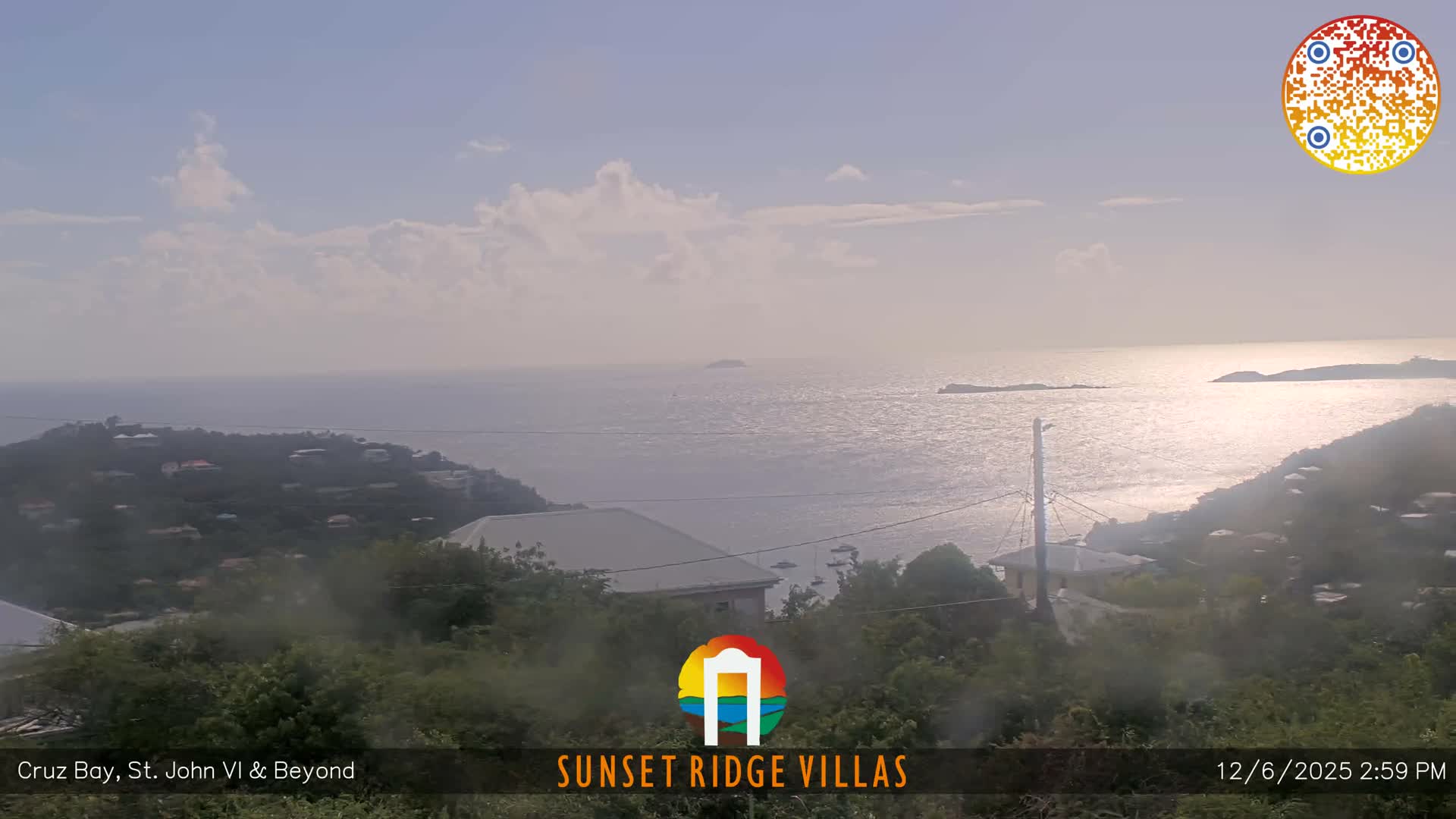 St. John, U.S Virgin Islands Panaromic from Cruz Bay Hills Live Cam - Cruz Bay, St. John, United States Virgin Islands, USA