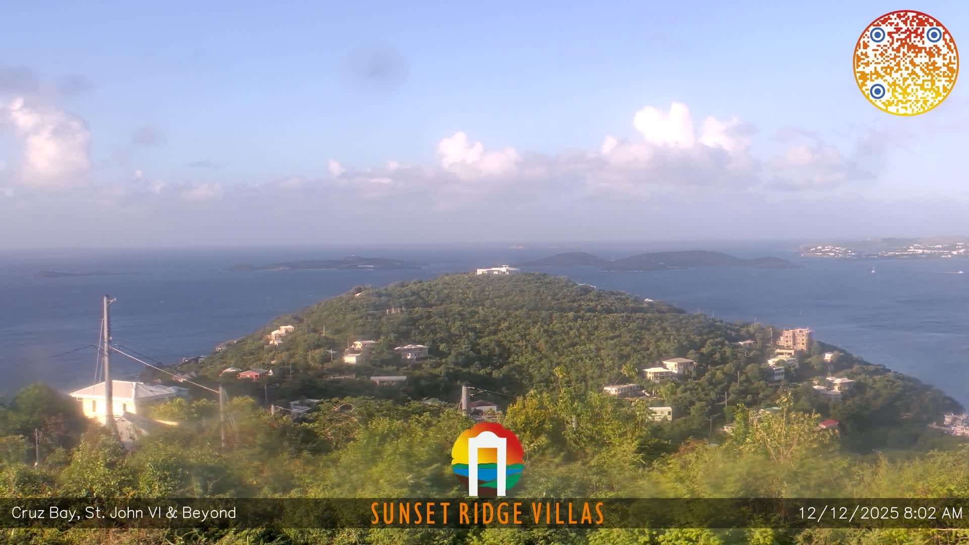 St. John, U.S Virgin Islands Panaromic from Cruz Bay Hills Live Cam - Cruz Bay, St. John, United States Virgin Islands, USA