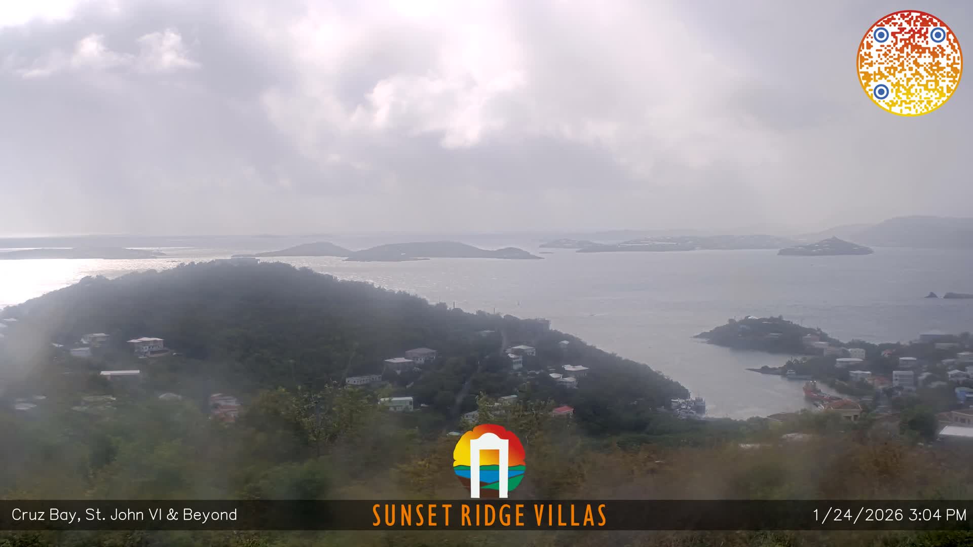 St. John, U.S Virgin Islands Panaromic from Cruz Bay Hills Live Cam - Cruz Bay, St. John, United States Virgin Islands, USA