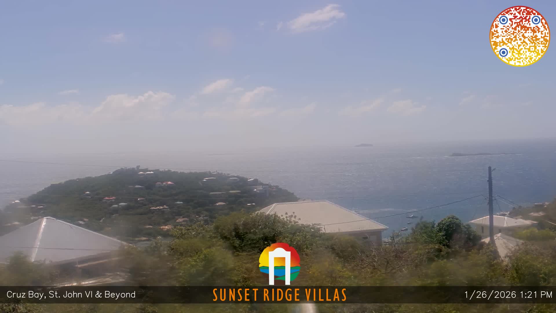 St. John, U.S Virgin Islands Panaromic from Cruz Bay Hills Live Cam - Cruz Bay, St. John, United States Virgin Islands, USA