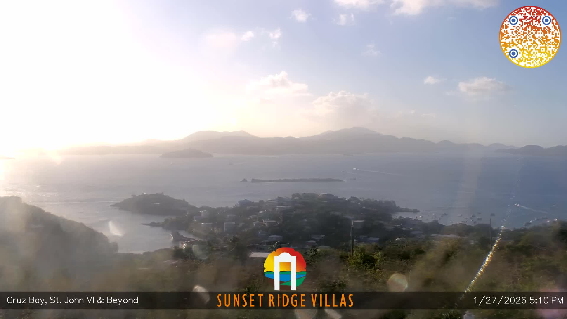 St. John, U.S Virgin Islands Panaromic from Cruz Bay Hills Live Cam - Cruz Bay, St. John, United States Virgin Islands, USA