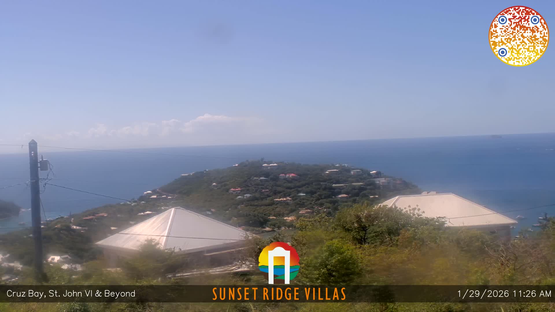 St. John, U.S Virgin Islands Panaromic from Cruz Bay Hills Live Cam - Cruz Bay, St. John, United States Virgin Islands, USA