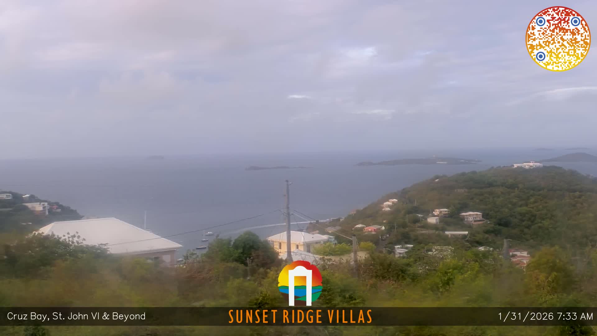 St. John, U.S Virgin Islands Panaromic from Cruz Bay Hills Live Cam - Cruz Bay, St. John, United States Virgin Islands, USA