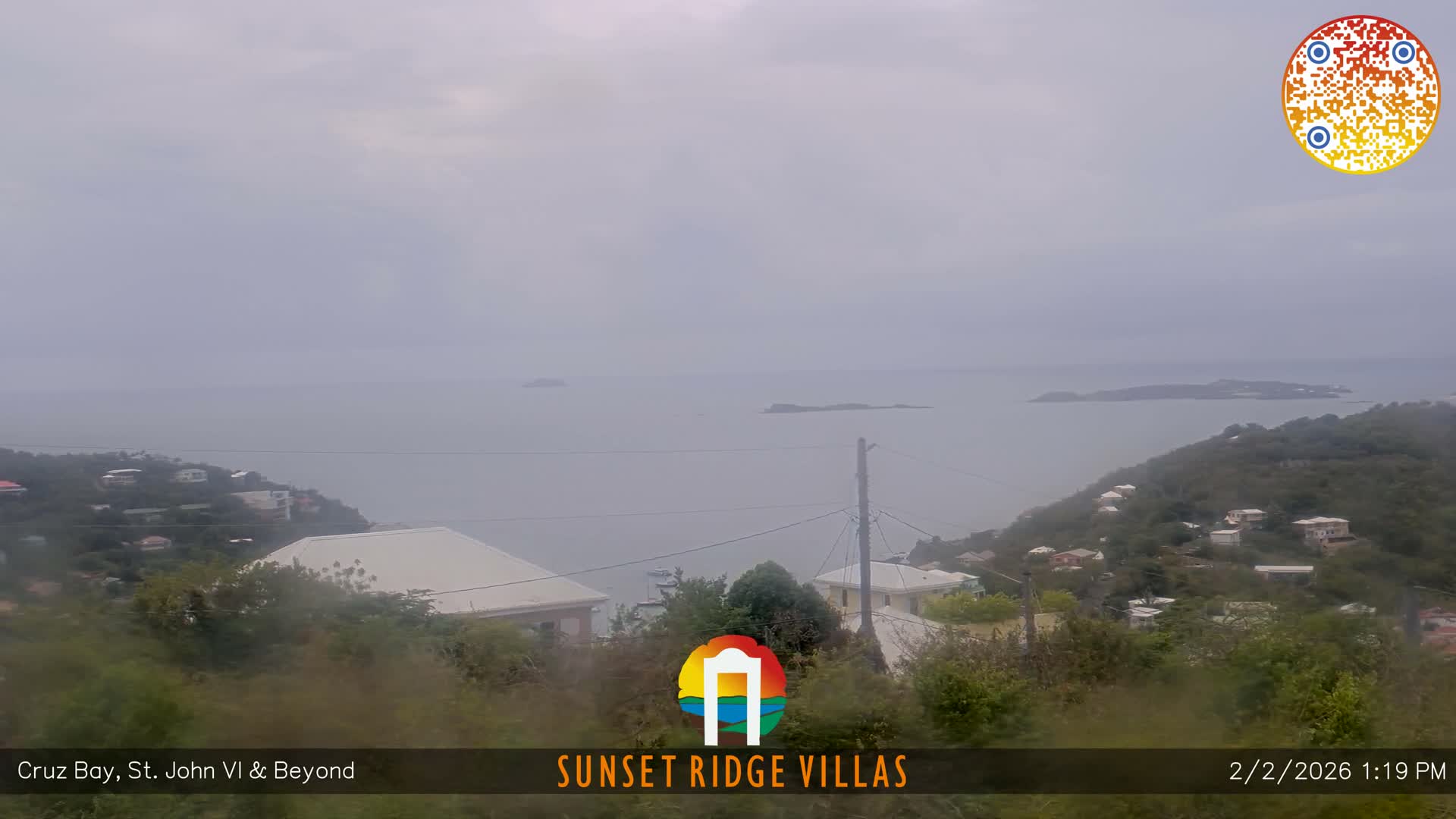 St. John, U.S Virgin Islands Panaromic from Cruz Bay Hills Live Cam - Cruz Bay, St. John, United States Virgin Islands, USA