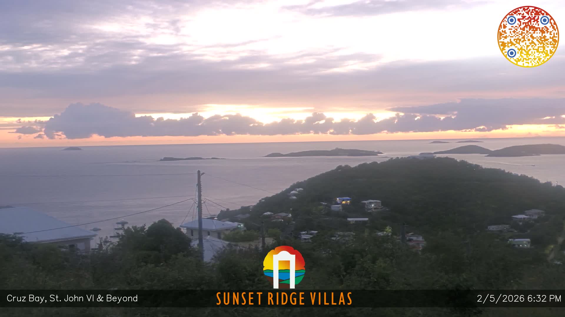 St. John, U.S Virgin Islands Panaromic from Cruz Bay Hills Live Cam - Cruz Bay, St. John, United States Virgin Islands, USA