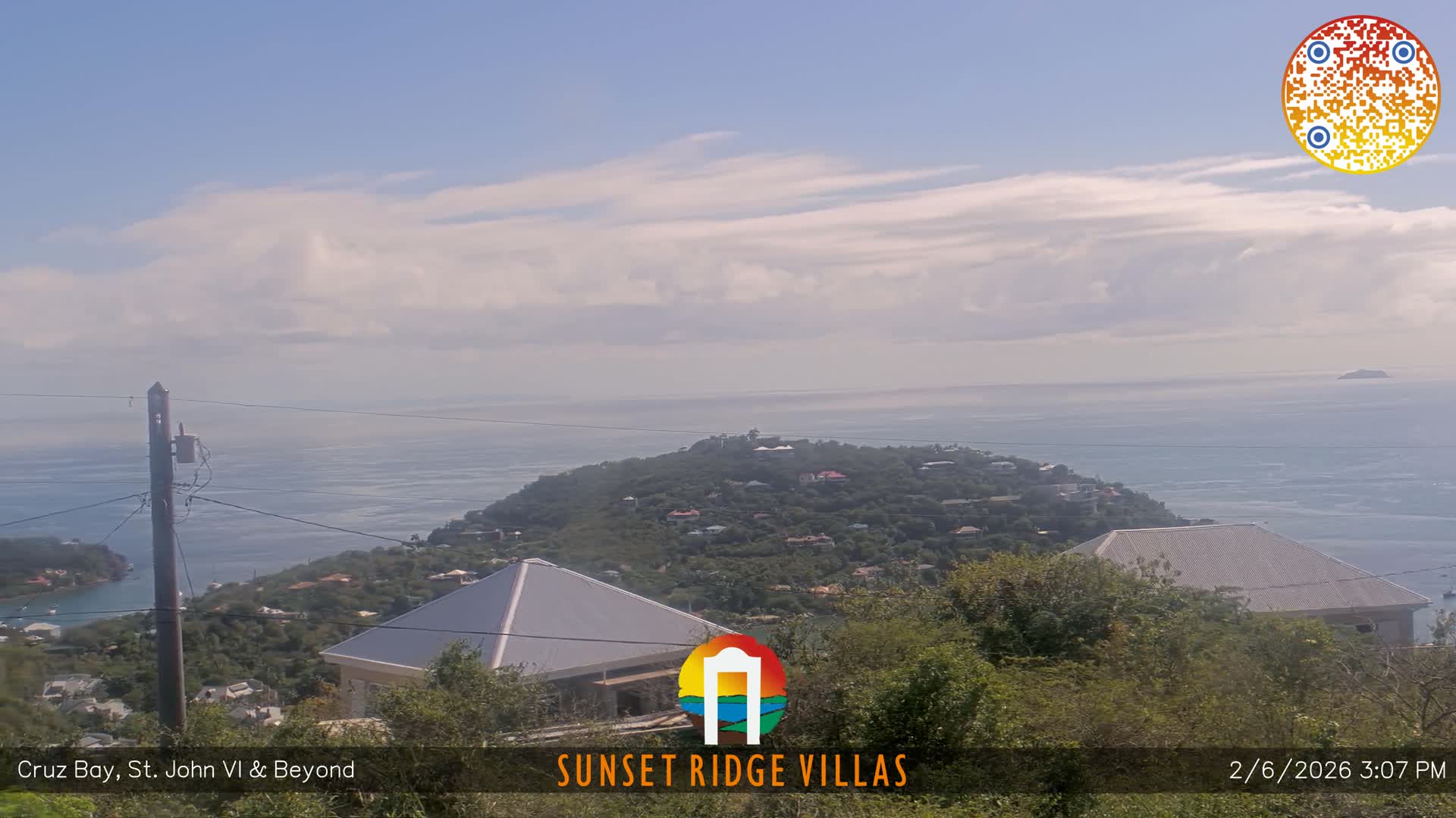 St. John, U.S Virgin Islands Panaromic from Cruz Bay Hills Live Cam - Cruz Bay, St. John, United States Virgin Islands, USA