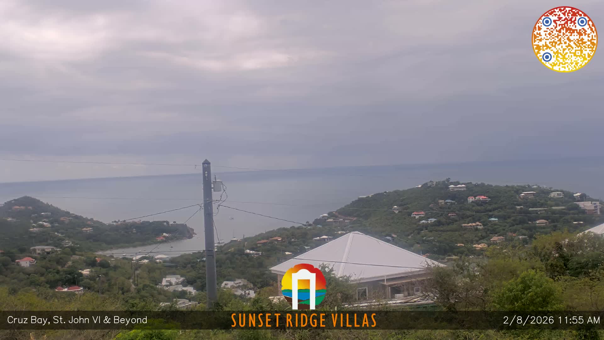 St. John, U.S Virgin Islands Panaromic from Cruz Bay Hills Live Cam - Cruz Bay, St. John, United States Virgin Islands, USA