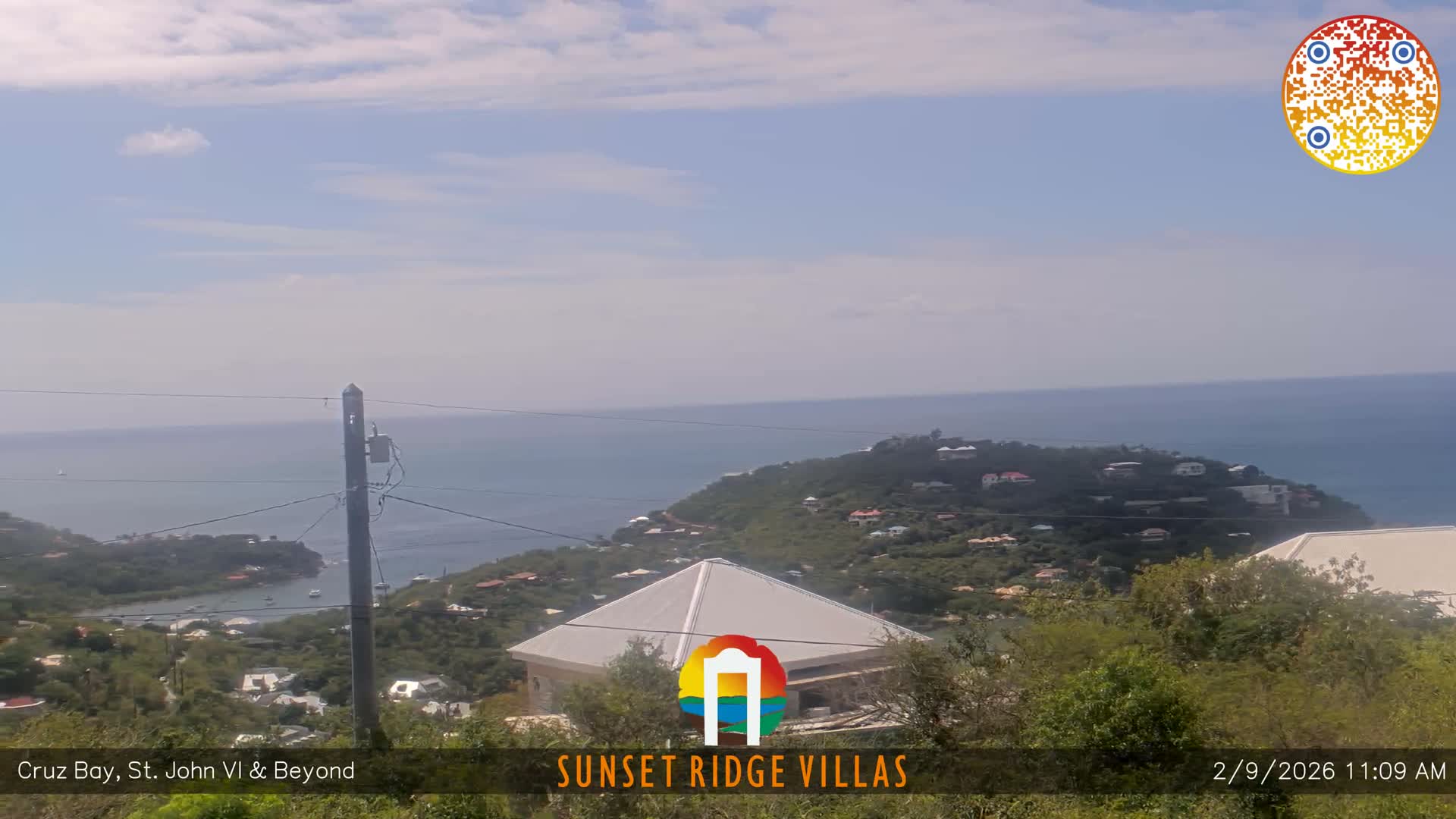 St. John, U.S Virgin Islands Panaromic from Cruz Bay Hills Live Cam - Cruz Bay, St. John, United States Virgin Islands, USA
