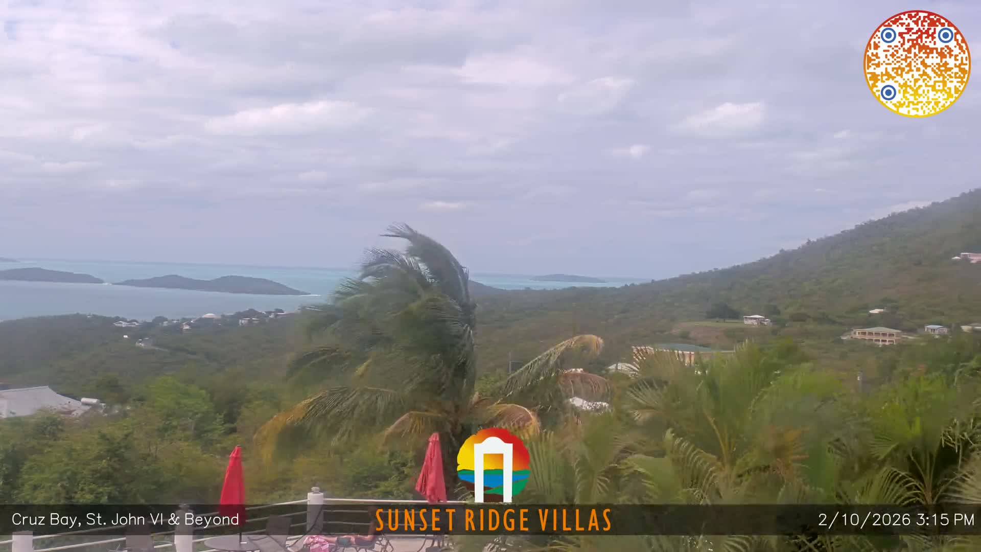 St. John, U.S Virgin Islands Panaromic from Cruz Bay Hills Live Cam - Cruz Bay, St. John, United States Virgin Islands, USA