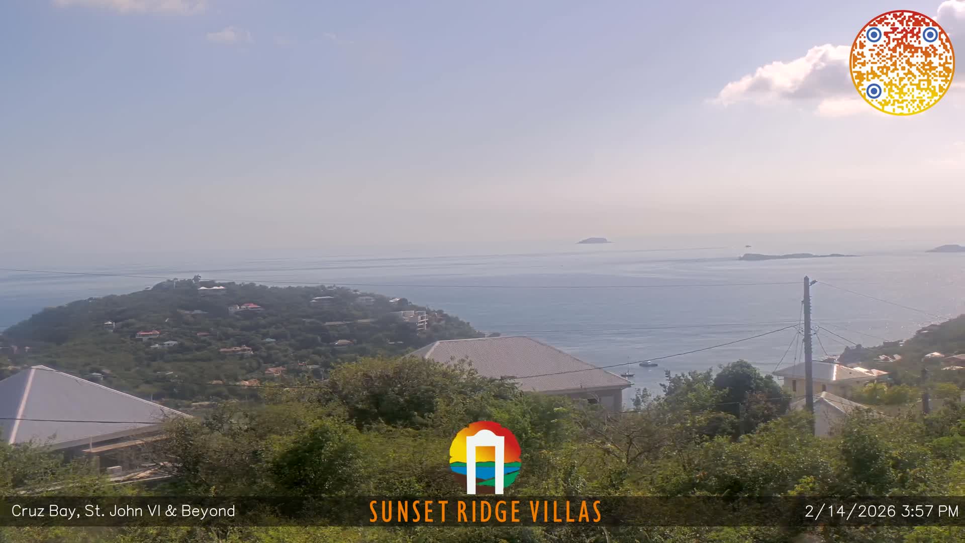 St. John, U.S Virgin Islands Panaromic from Cruz Bay Hills Live Cam - Cruz Bay, St. John, United States Virgin Islands, USA