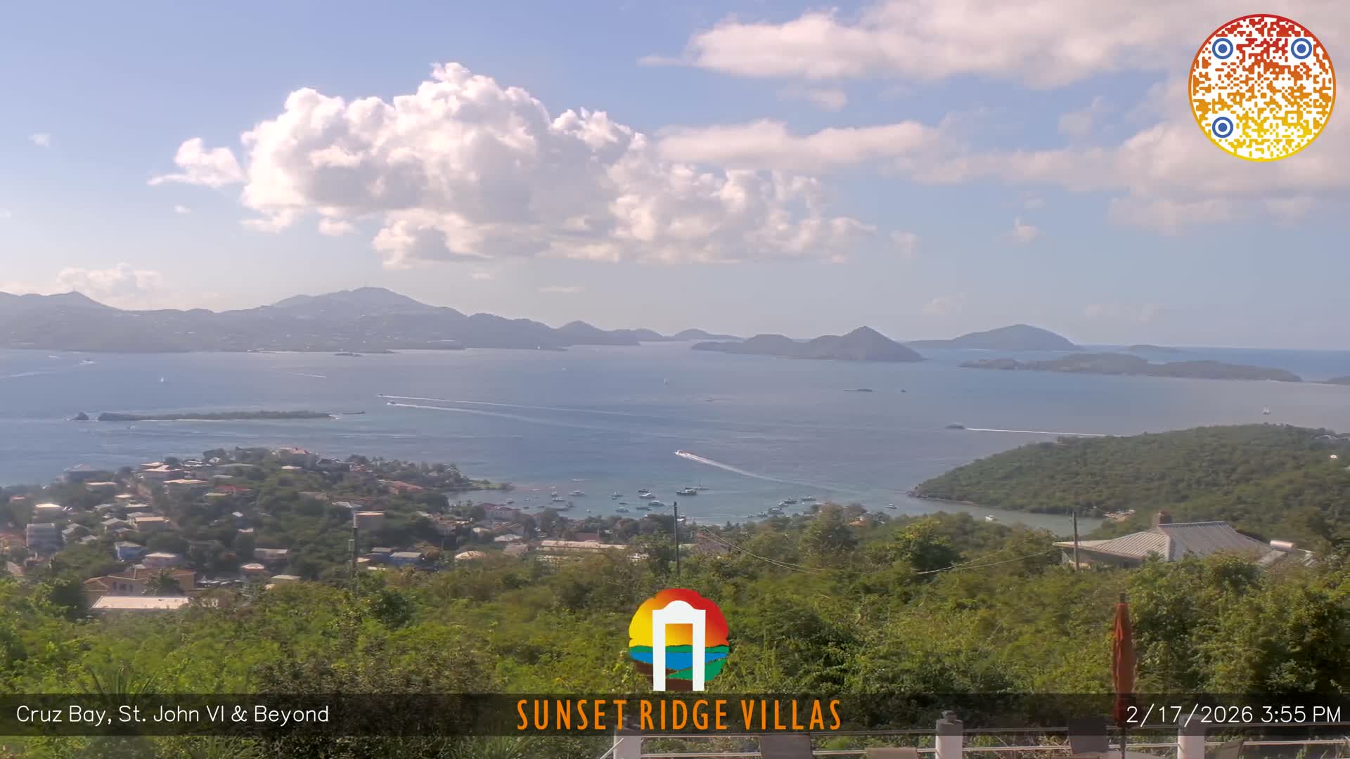 St. John, U.S Virgin Islands Panaromic from Cruz Bay Hills Live Cam - Cruz Bay, St. John, United States Virgin Islands, USA