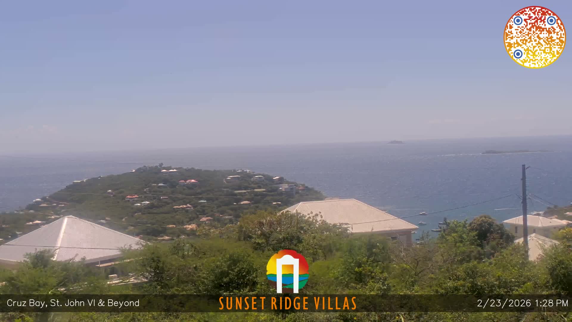 St. John, U.S Virgin Islands Panaromic from Cruz Bay Hills Live Cam - Cruz Bay, St. John, United States Virgin Islands, USA