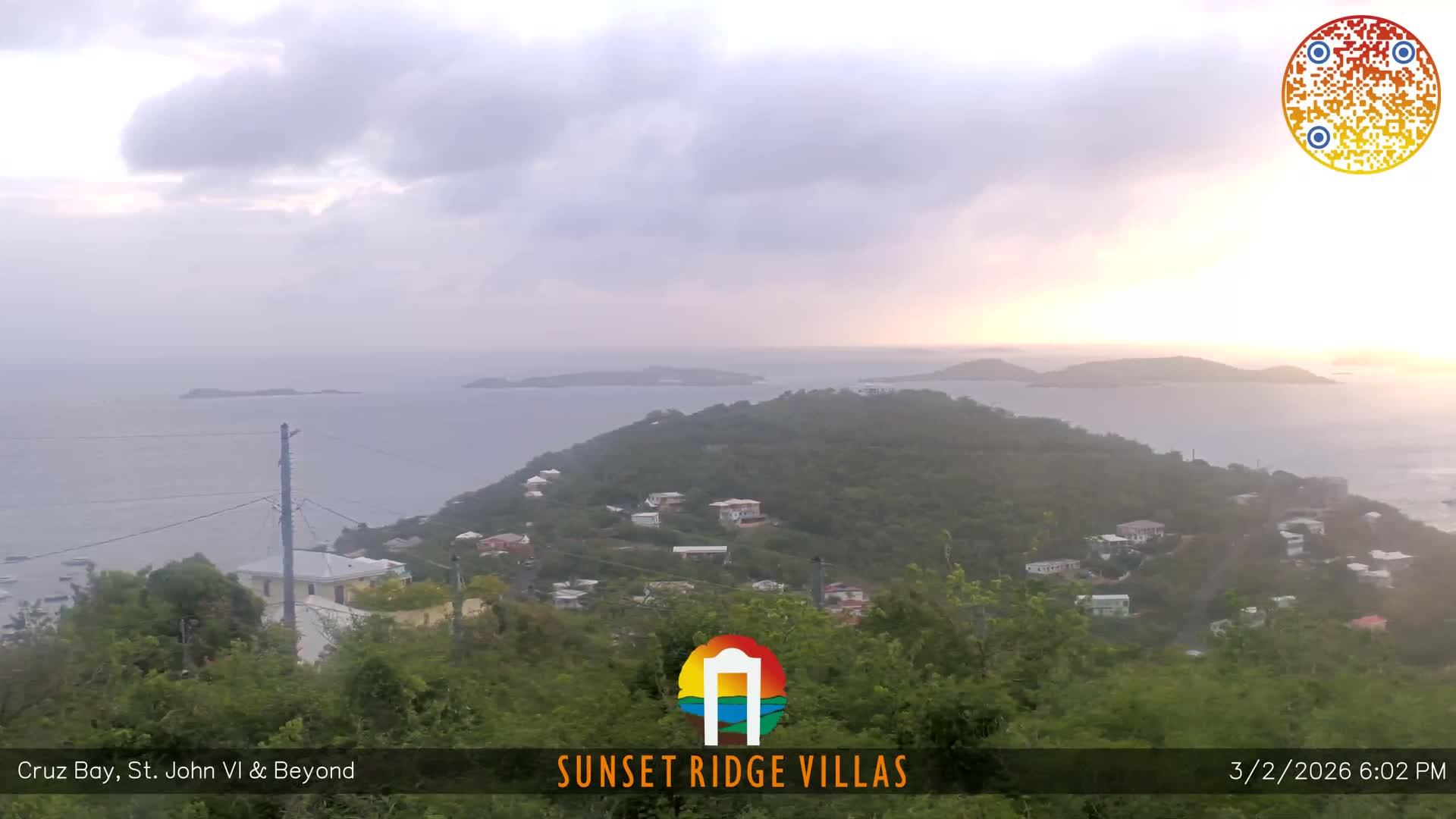 St. John, U.S Virgin Islands Panaromic from Cruz Bay Hills Live Cam - Cruz Bay, St. John, United States Virgin Islands, USA