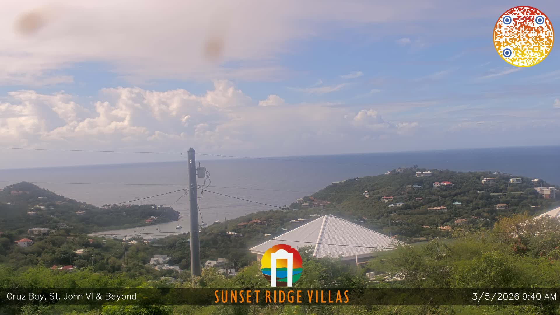 St. John, U.S Virgin Islands Panaromic from Cruz Bay Hills Live Cam - Cruz Bay, St. John, United States Virgin Islands, USA