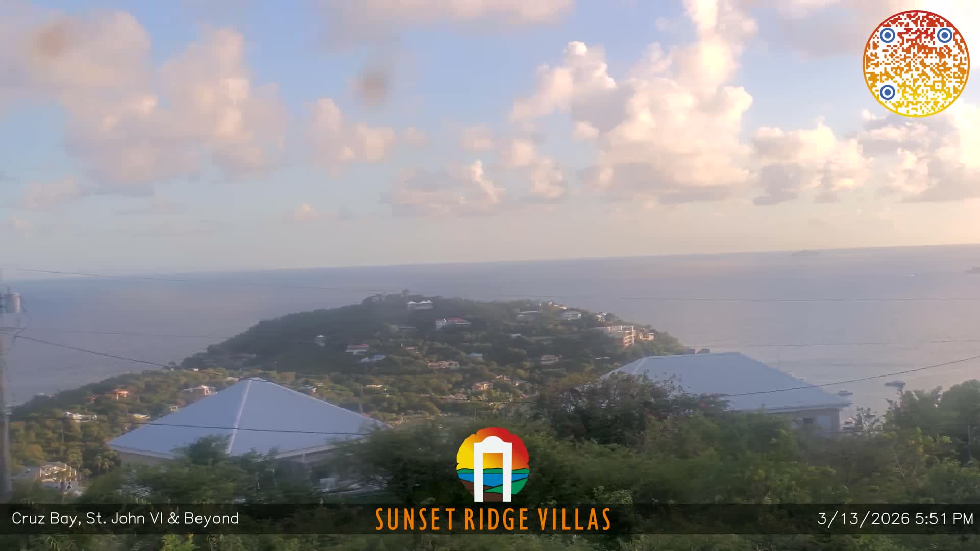 St. John, U.S Virgin Islands Panaromic from Cruz Bay Hills Live Cam - Cruz Bay, St. John, United States Virgin Islands, USA