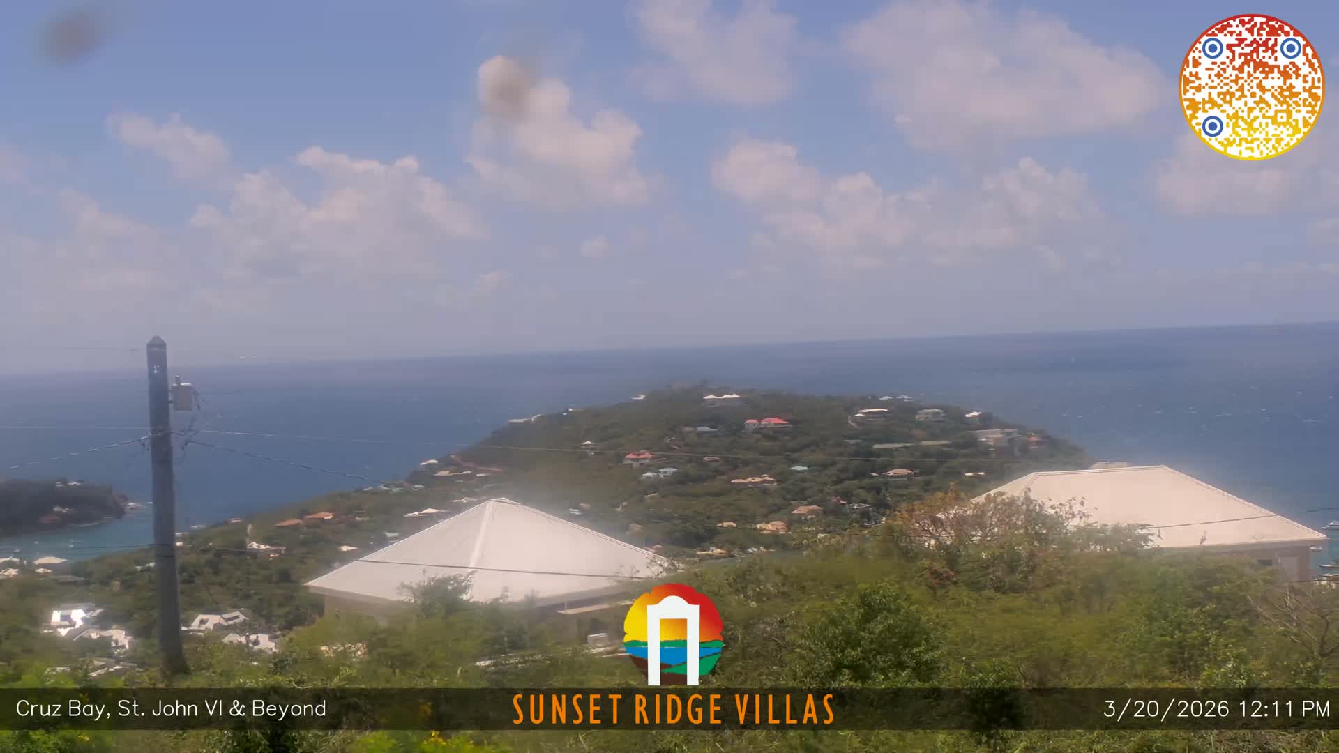 St. John, U.S Virgin Islands Panaromic from Cruz Bay Hills Live Cam - Cruz Bay, St. John, United States Virgin Islands, USA