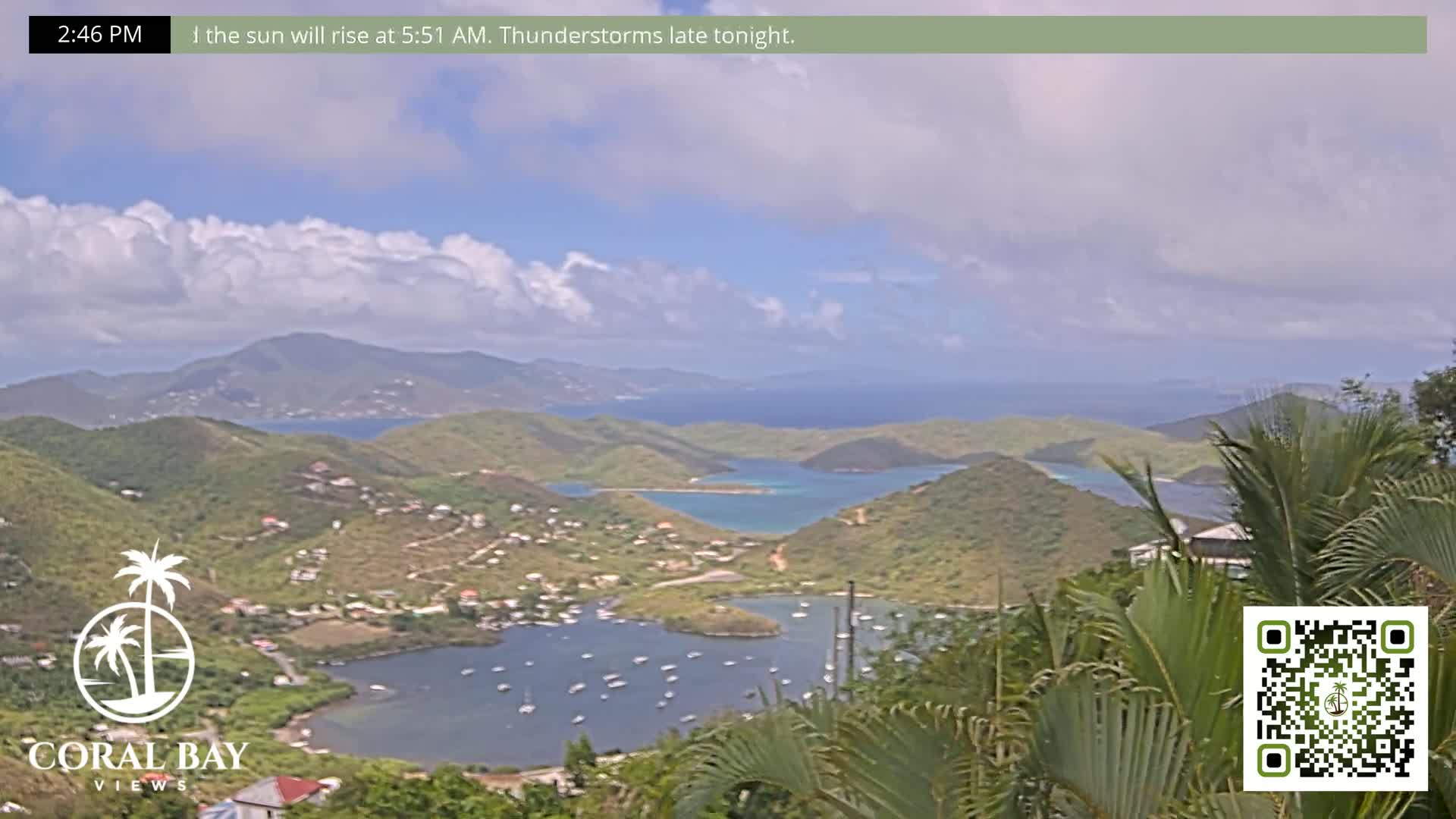 St. John, British Virgin Islands & Coral Bay View from Coconut Hill Cottage Live Cam - Coral Bay, St. John, United States Virgin Islands, USA