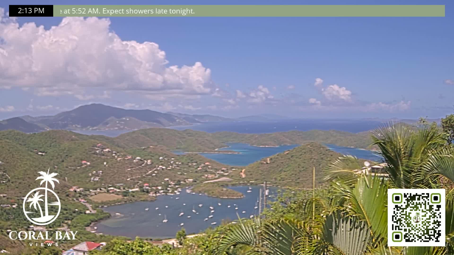 St. John, British Virgin Islands & Coral Bay View from Coconut Hill Cottage Live Cam - Coral Bay, St. John, United States Virgin Islands, USA