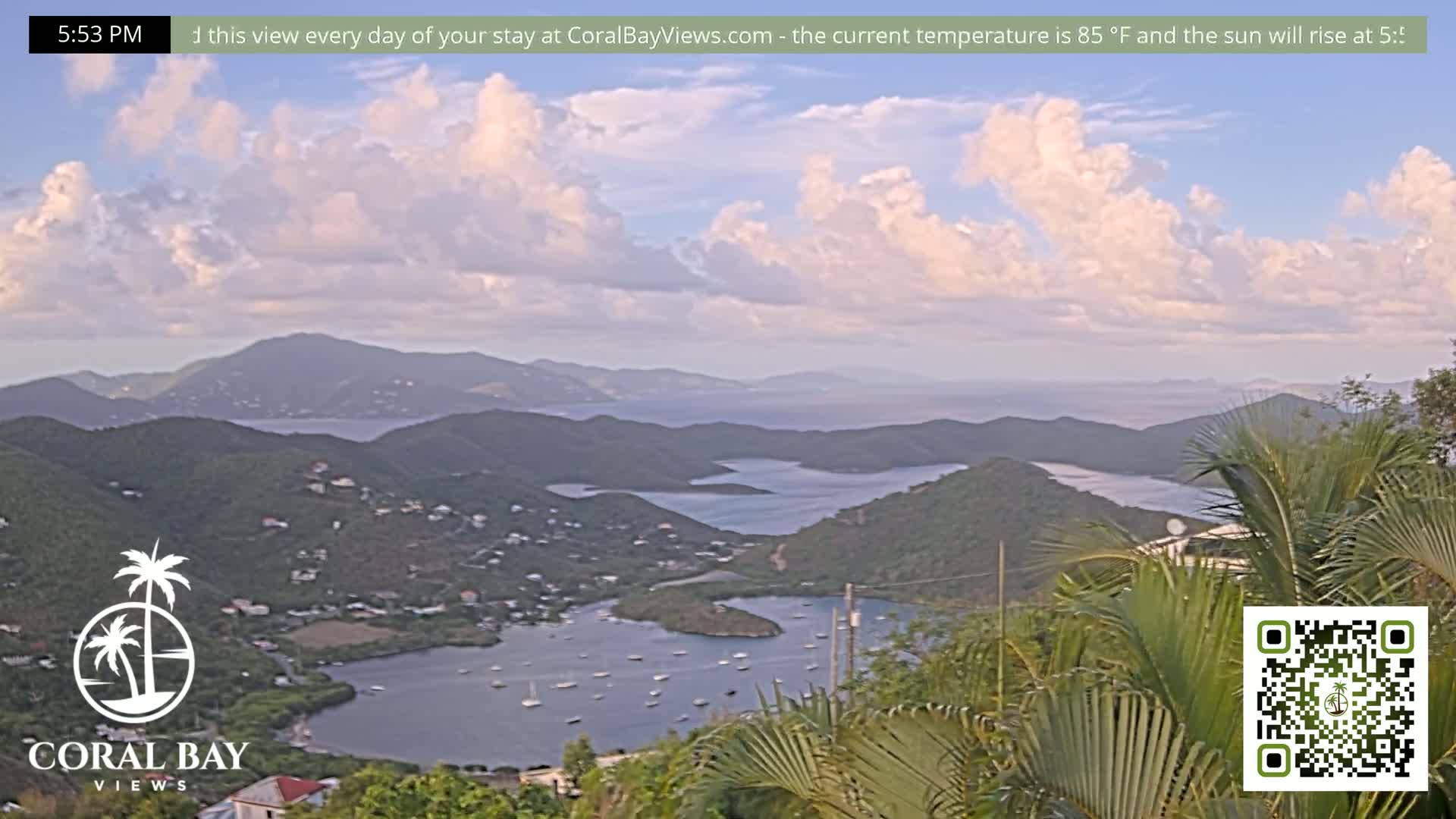 St. John, British Virgin Islands & Coral Bay View from Coconut Hill Cottage Live Cam - Coral Bay, St. John, United States Virgin Islands, USA