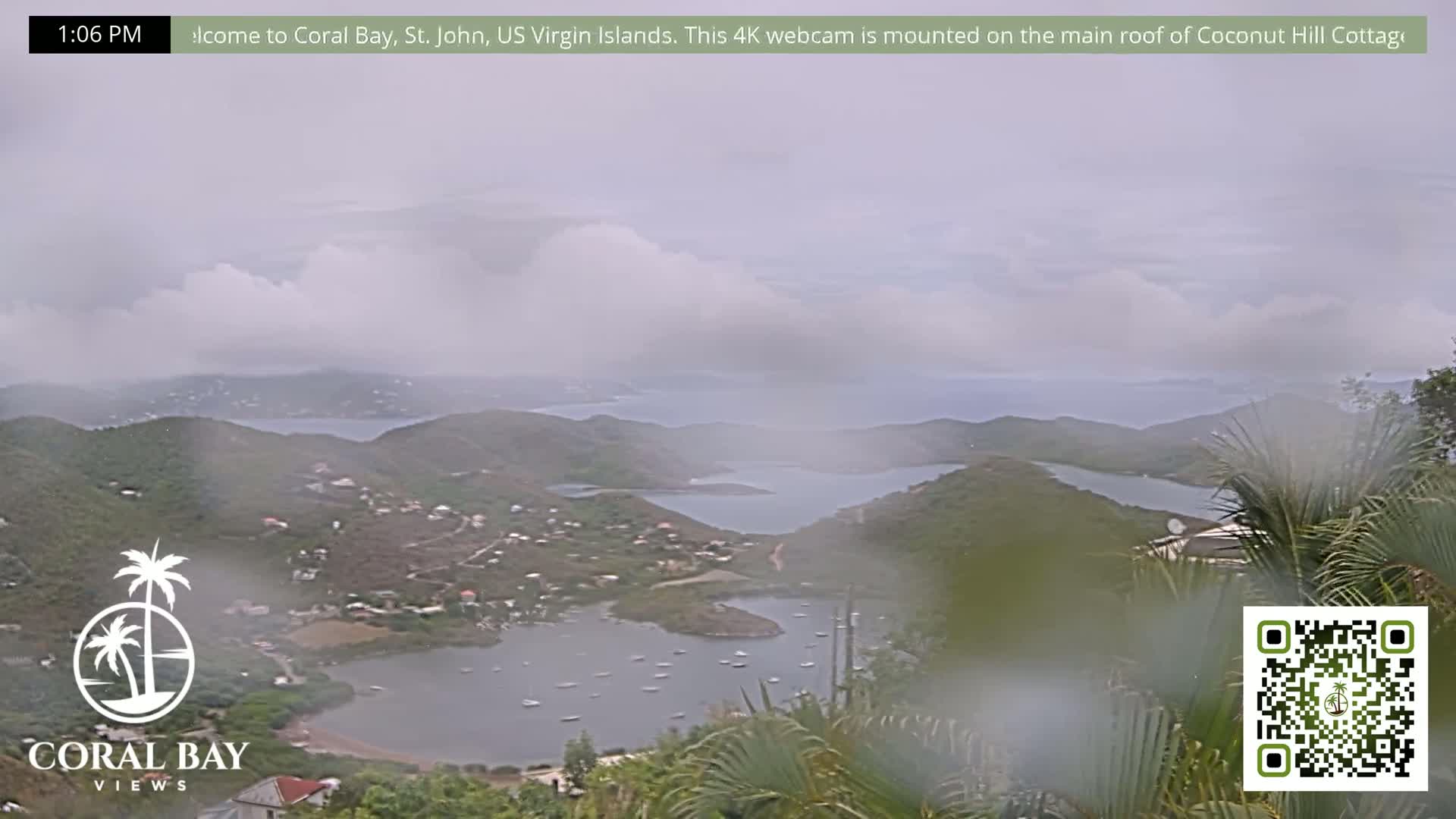 St. John, British Virgin Islands & Coral Bay View from Coconut Hill Cottage Live Cam - Coral Bay, St. John, United States Virgin Islands, USA