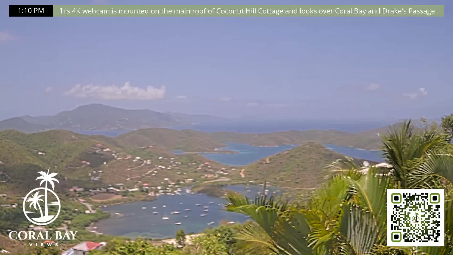 St. John, British Virgin Islands & Coral Bay View from Coconut Hill Cottage Live Cam - Coral Bay, St. John, United States Virgin Islands, USA