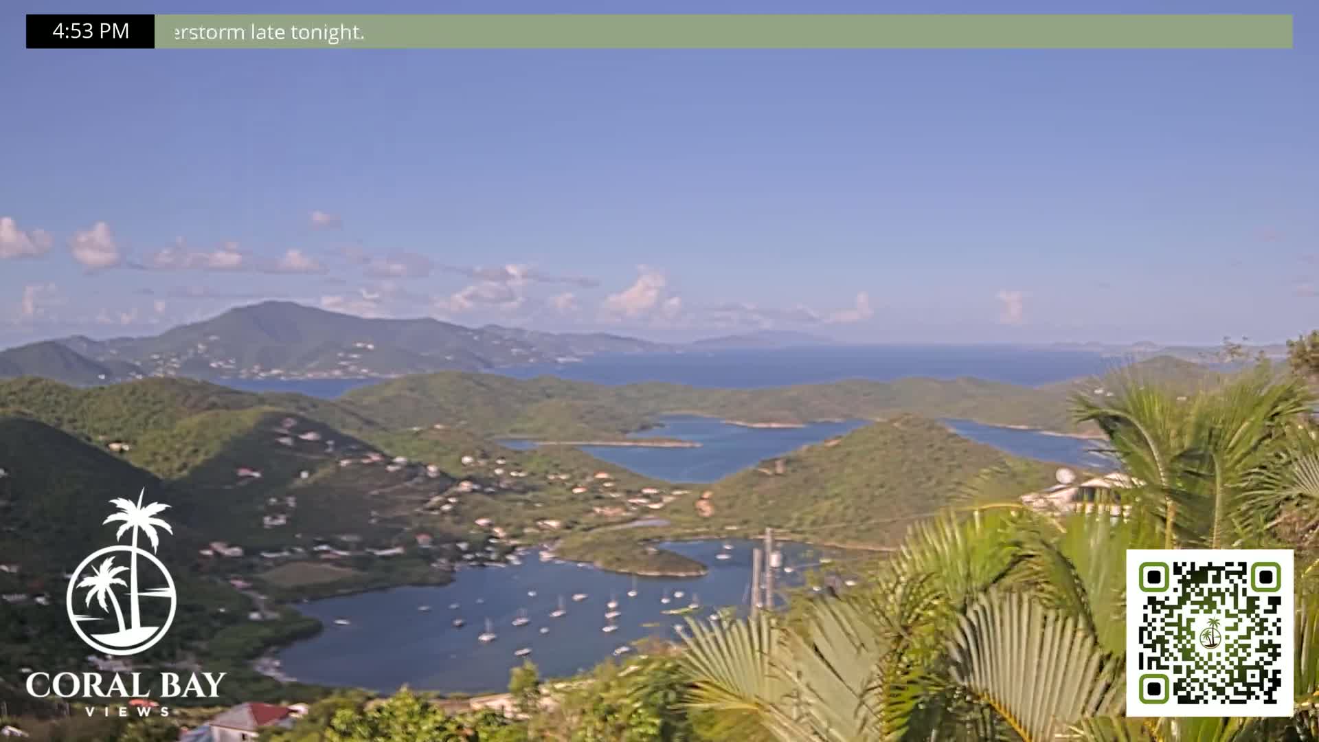 St. John, British Virgin Islands & Coral Bay View from Coconut Hill Cottage Live Cam - Coral Bay, St. John, United States Virgin Islands, USA